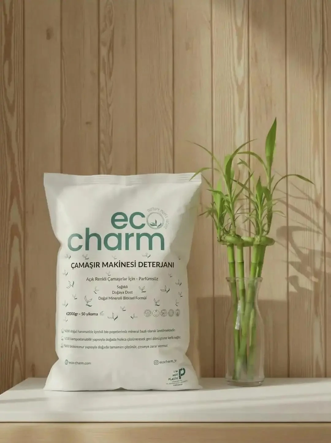 EcoCharm Açık Renkli Çamaşırlar için Çamaşır Makinesi Deterjanı - Parfümsüz