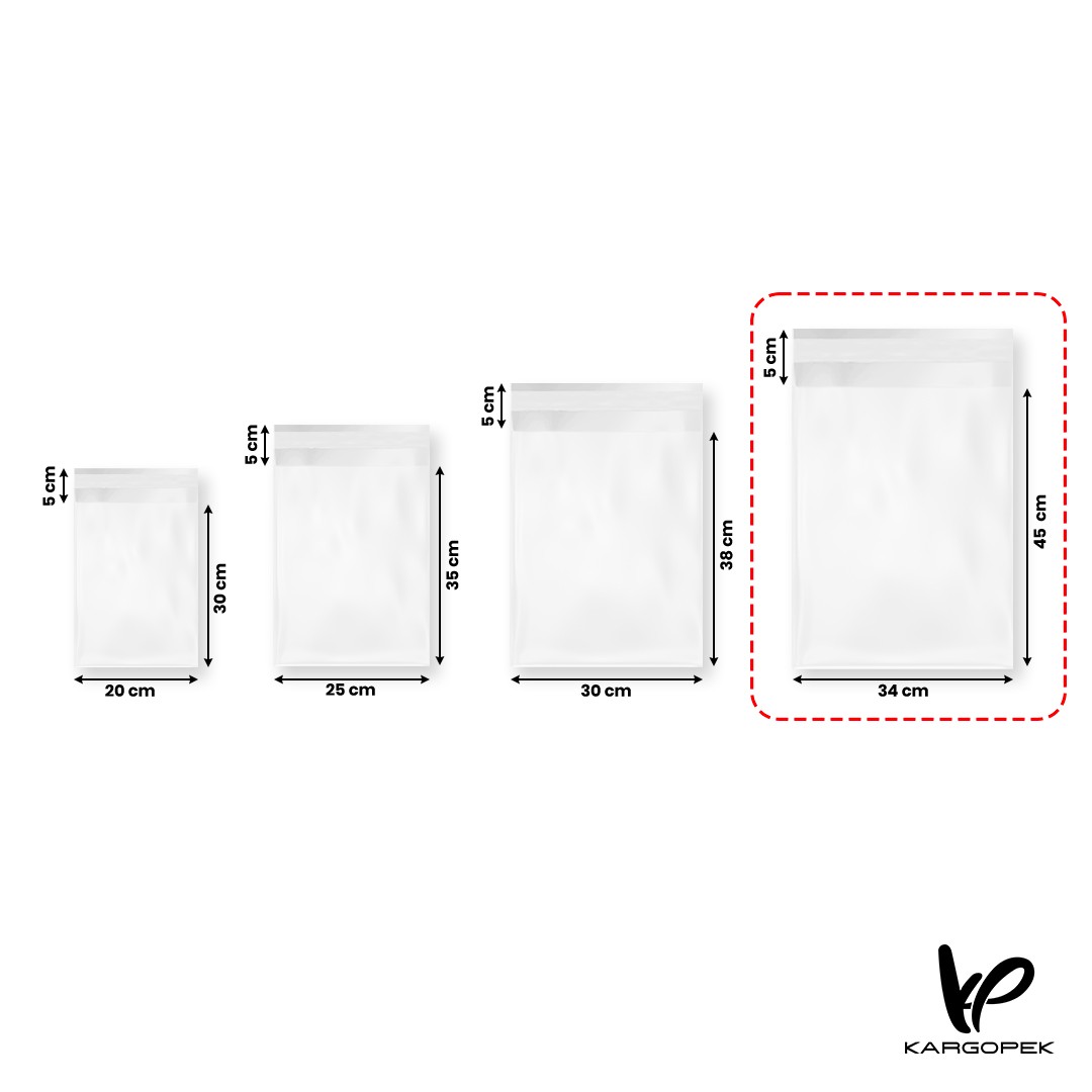 Unprinted Semi Transparent Courier Bag 34*45+5cm