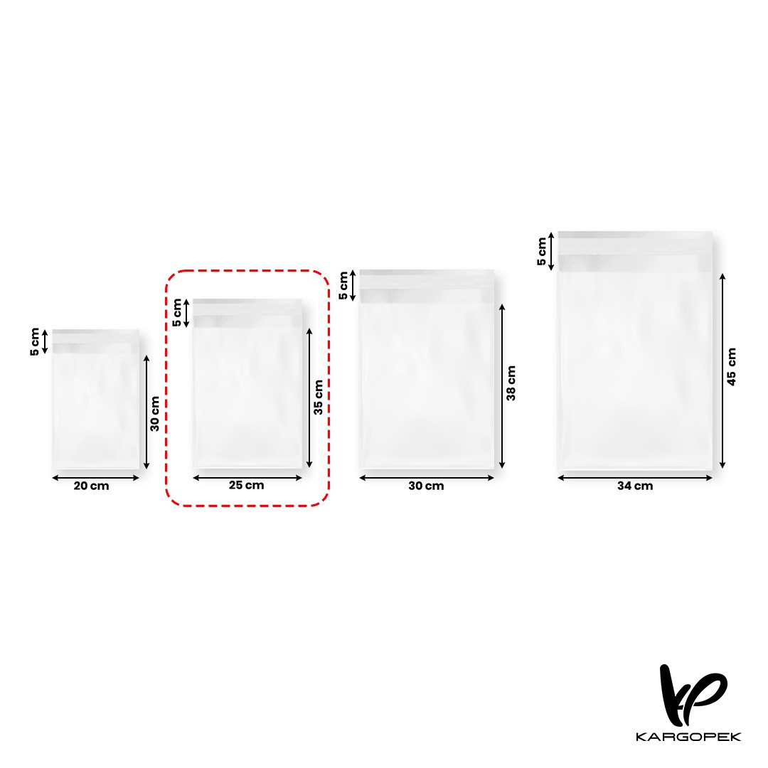 Unprinted Semi Transparent Courier Bag 25*35+5cm