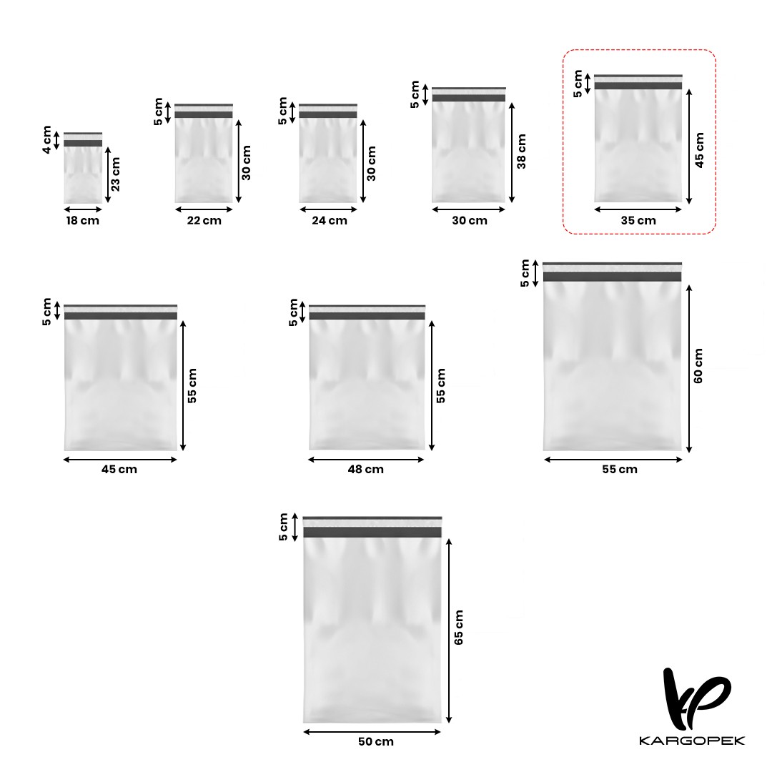 35*45+5 Baskısız Cepsiz Kargo Poşeti