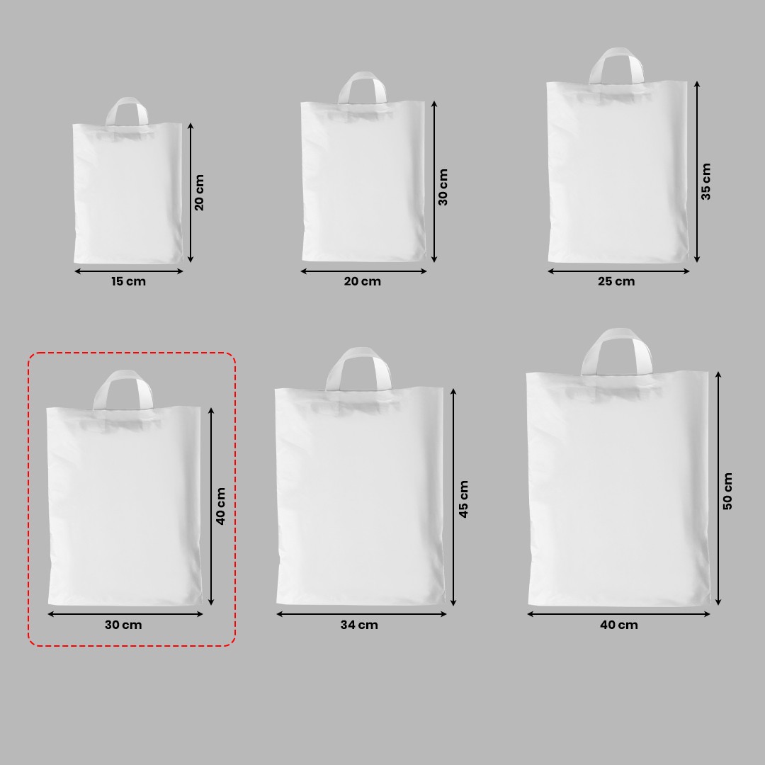 Unprinted Flexloop Handle Bag 30*40cm