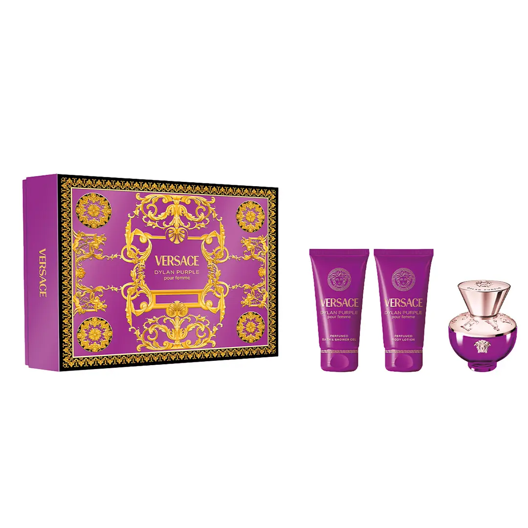 Versace Dylan Purple EDP Parfüm + Duş Jeli + Vücut Losyonu Kadın Parfüm Seti | MM Kozmetik