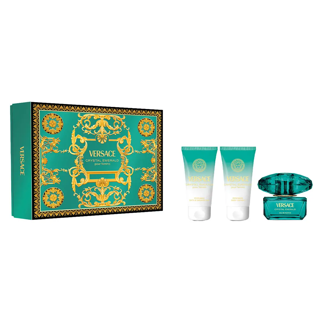 Versace Crystal Emerald EDP Parfüm + Duş Jeli + Vücut Losyonu Kadın Parfüm Seti | MM Kozmetik