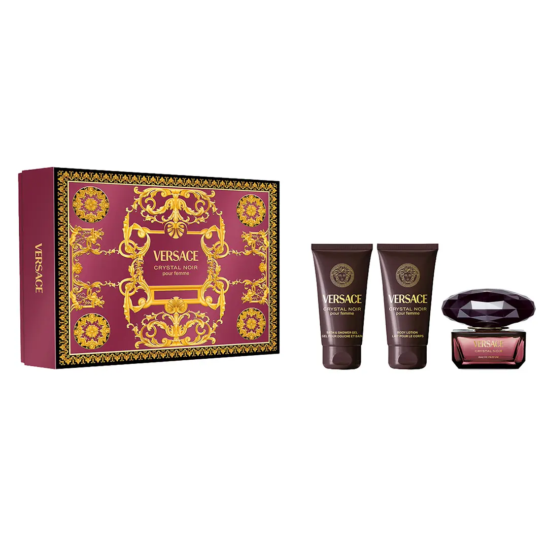 Versace Crystal Noir EDP Parfüm + Duş Jeli + Vücut Losyonu Kadın Parfüm Seti | MM Kozmetik