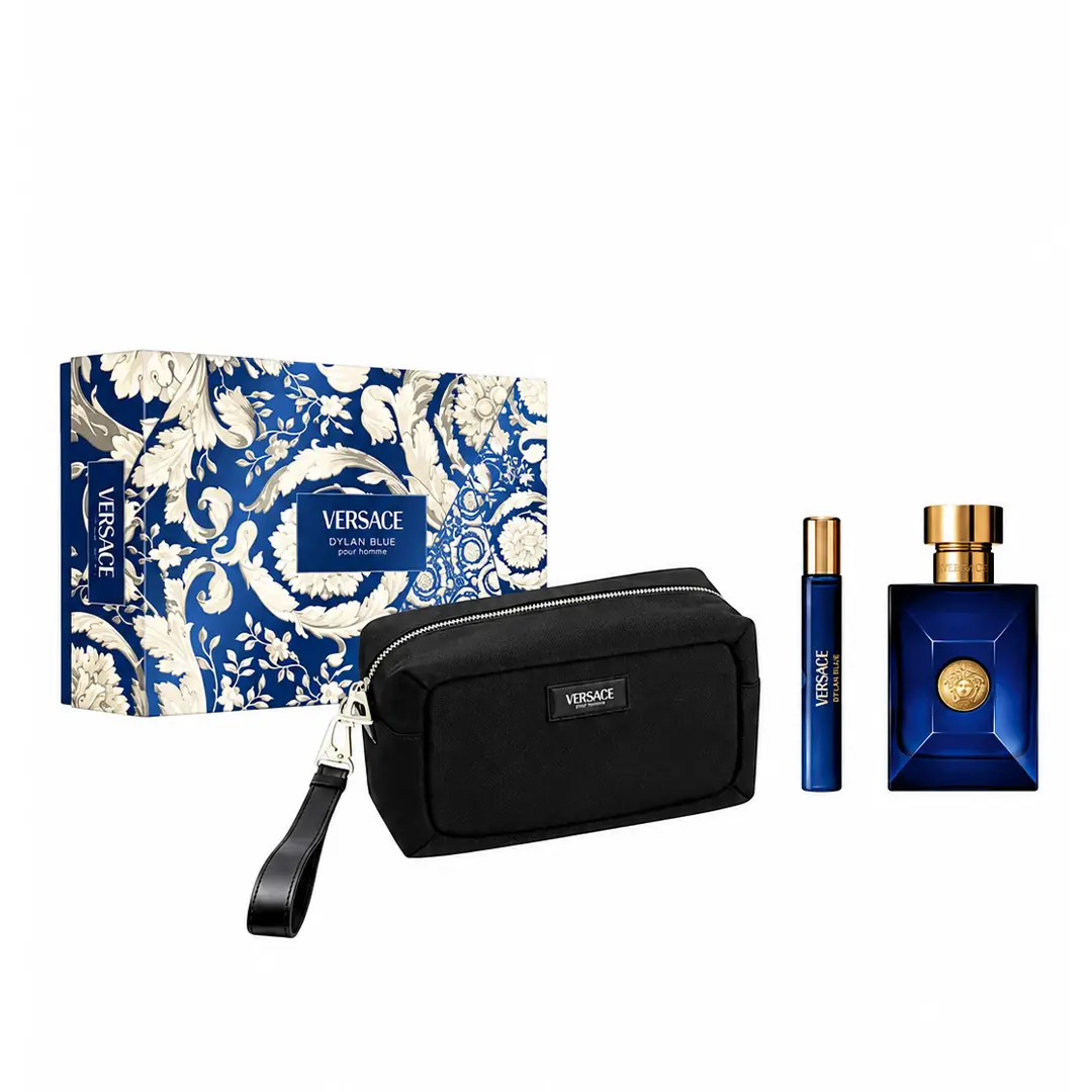 Versace Dylan Blue EDT Parfüm + Seyahat Boy + Çantalı Erkek Parfüm Seti | MM Kozmetik