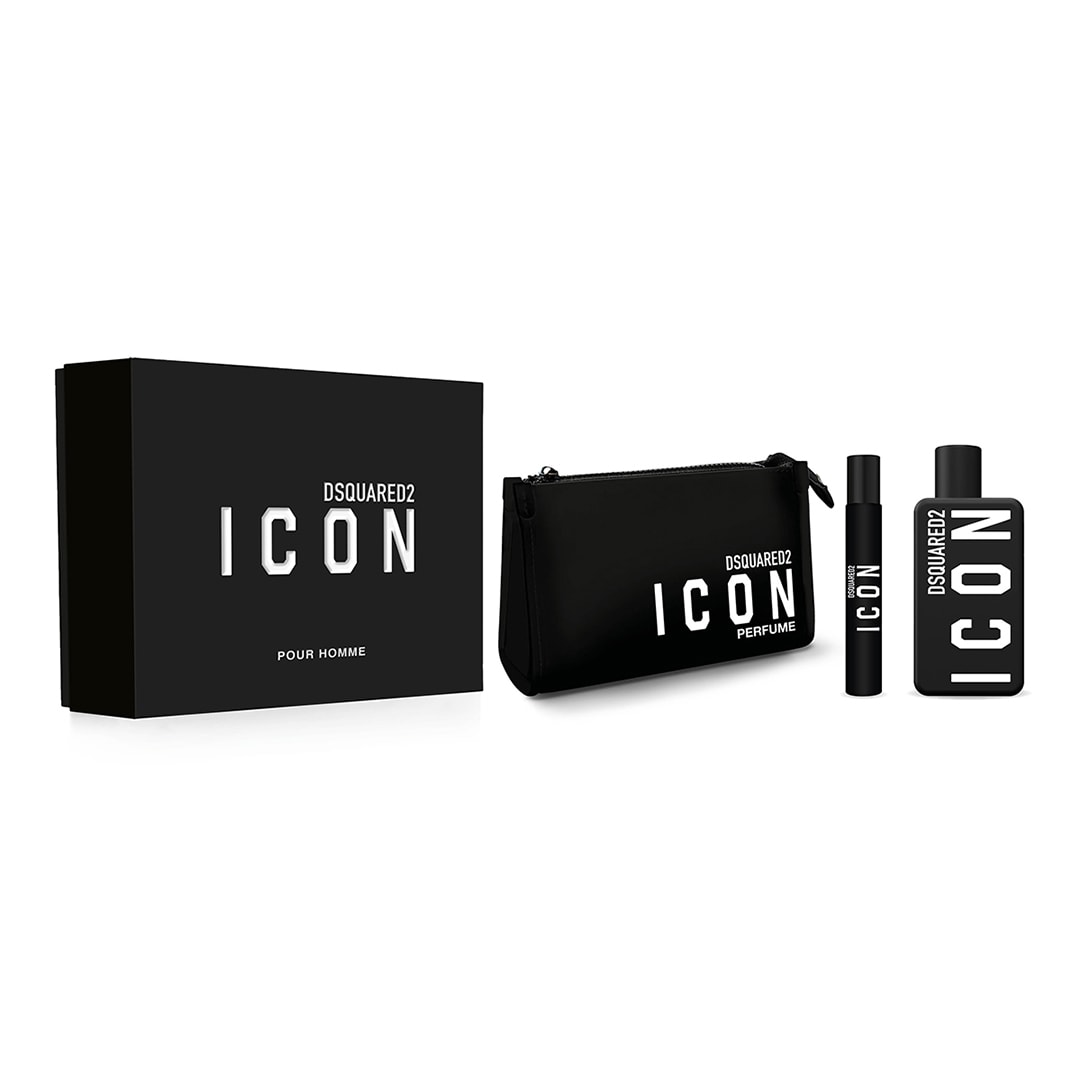 Dsquared2 Icon Pour Homme EDP Parfüm Seti (100 ML+TS10ML+ Pouch) image