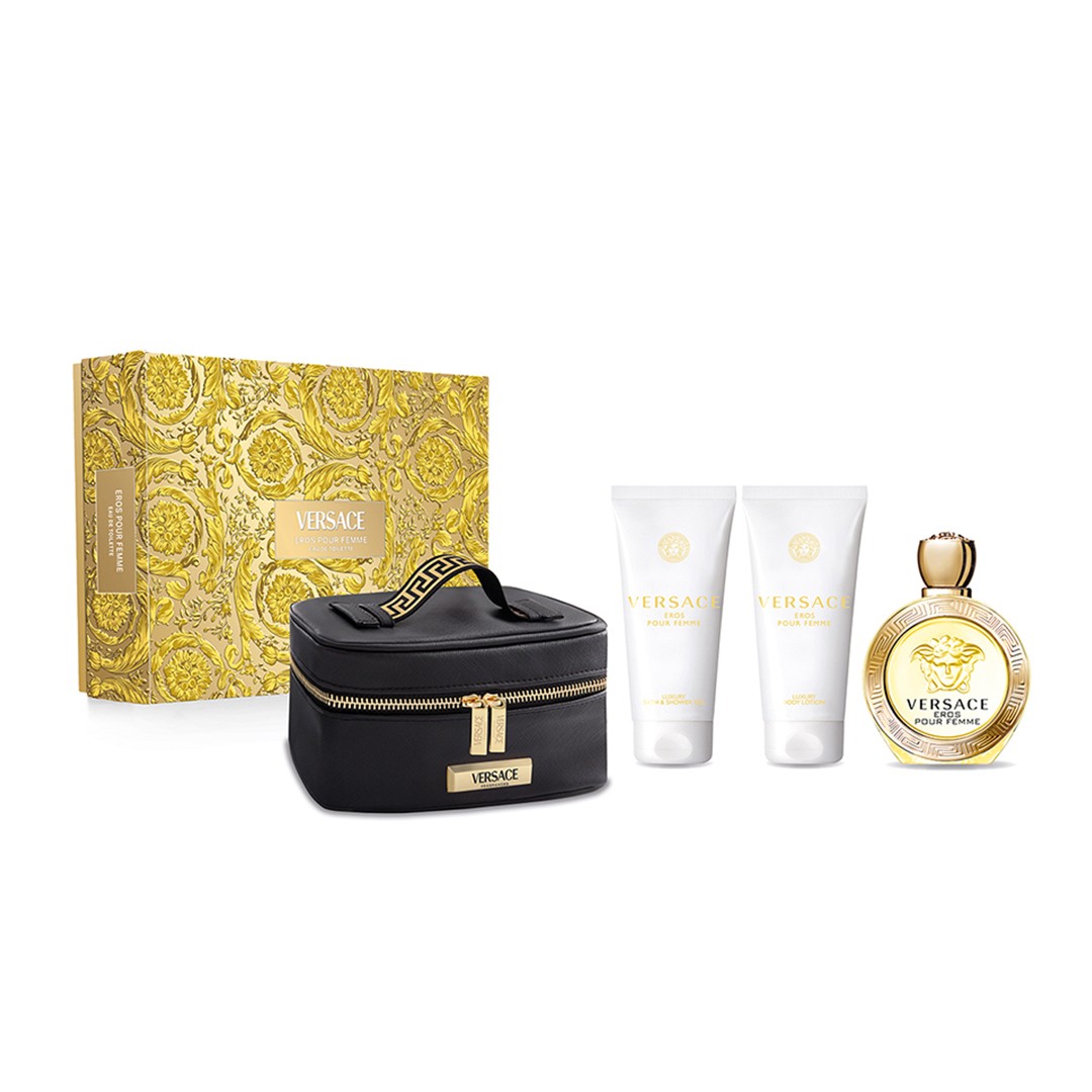 Versace Eros Pour Femme Parfüm Seti (edt 100ml+bath&shower gel 100ml+body lotion 100ml+ Çanta ) image