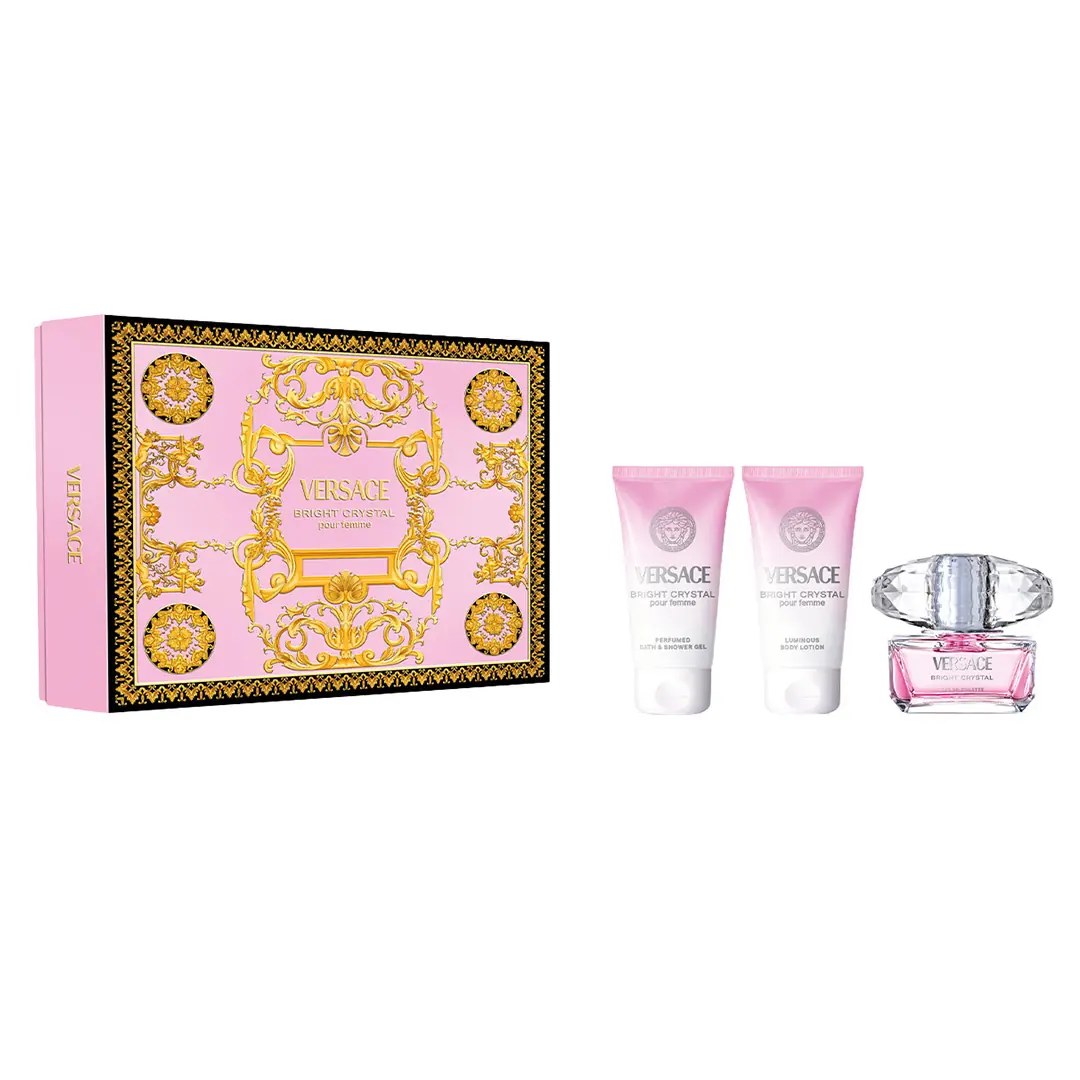 Versace Bright Crystal EDT Parfüm + Duş Jeli + Vücut Losyonu Kadın Parfüm Seti | MM Kozmetik