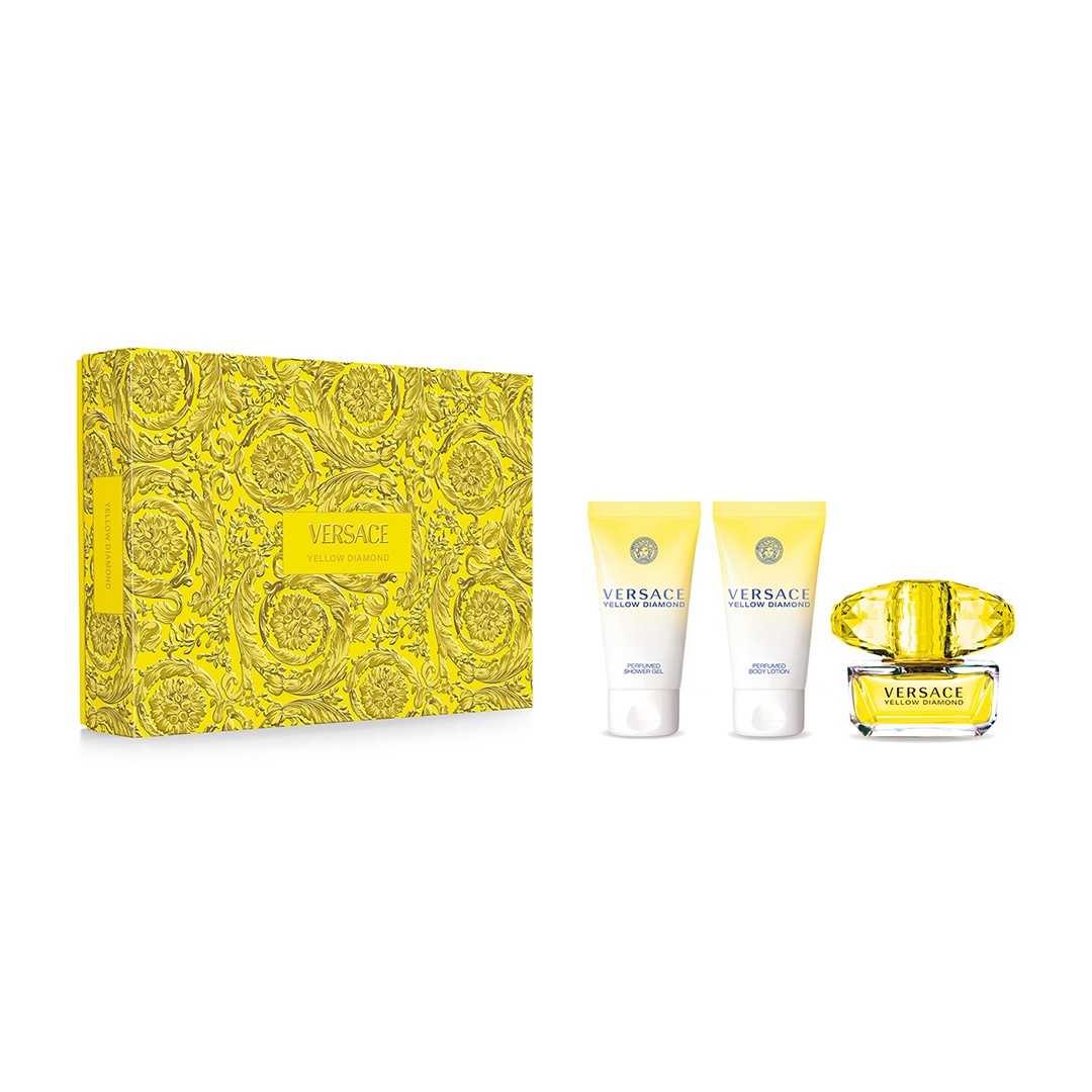 VERSACE Yellow Diamond EDT Kadın Parfüm Seti (50ML EDT Parfüm+50ML Duş Jeli+50ML Vücut Losyonu)