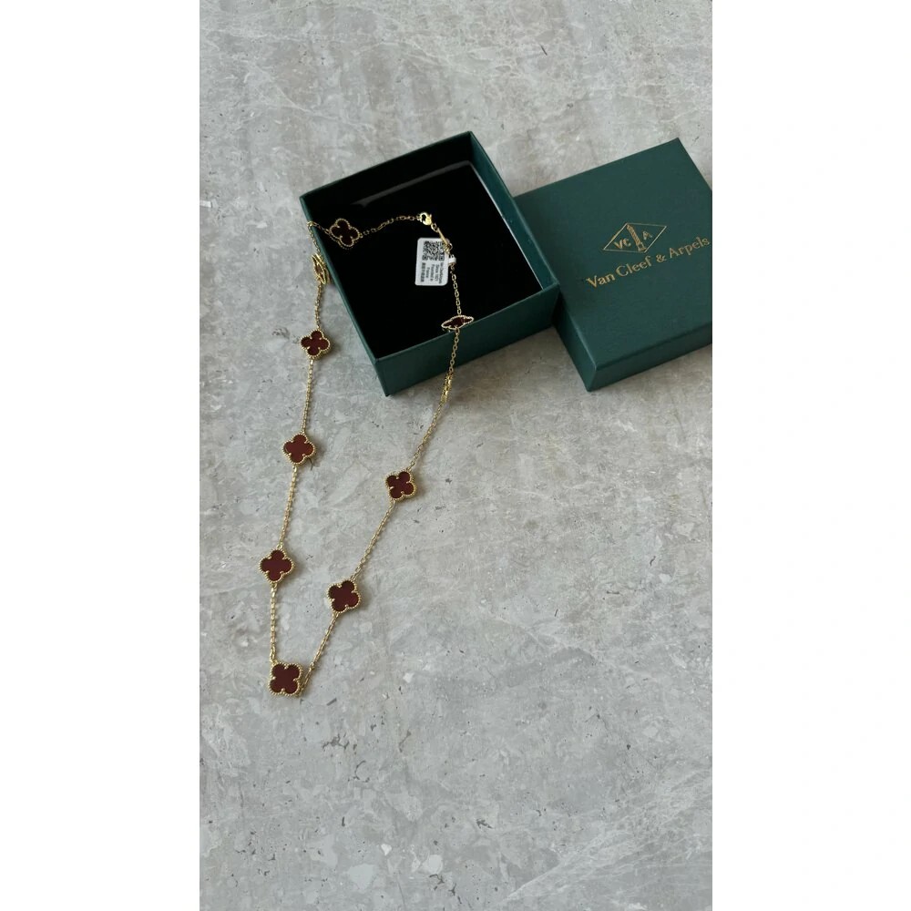 Van Cleef Bordo Kolye