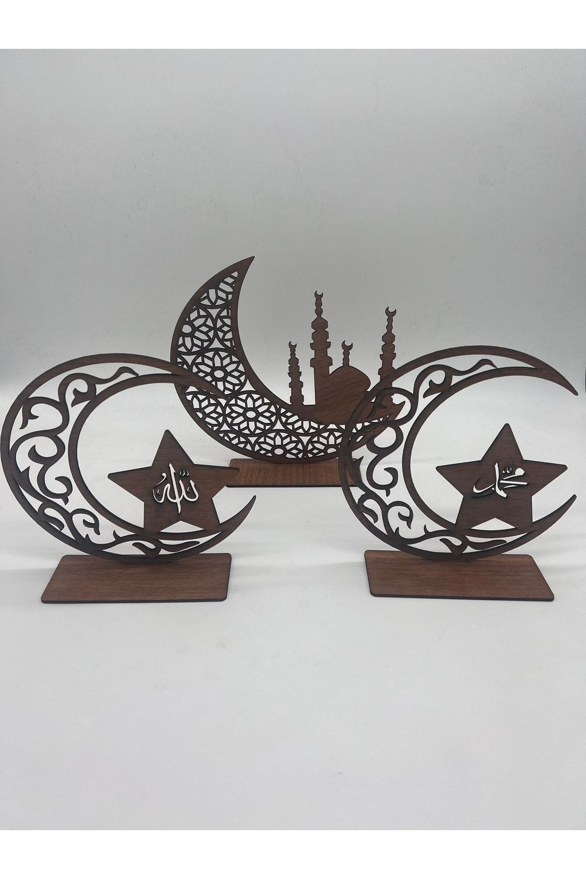 3'lü Dekor Tealight Mumluk Ceviz Ramazan Ayına Özel