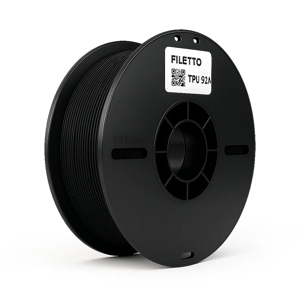 Filetto TPU 92A (Flex) 1.75mm 800 GR 3D Yazıcı Filamenti - AMS Uyumlu - Siyah