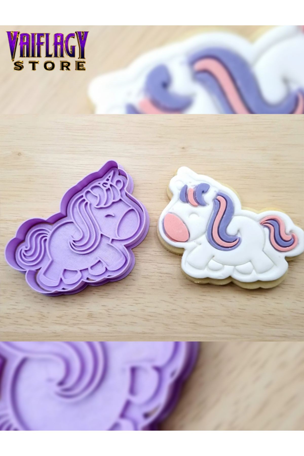 Hamur Şekillendirici Kurabiye Kek Kalıbı - Unicorn Tek Boynuzlu At