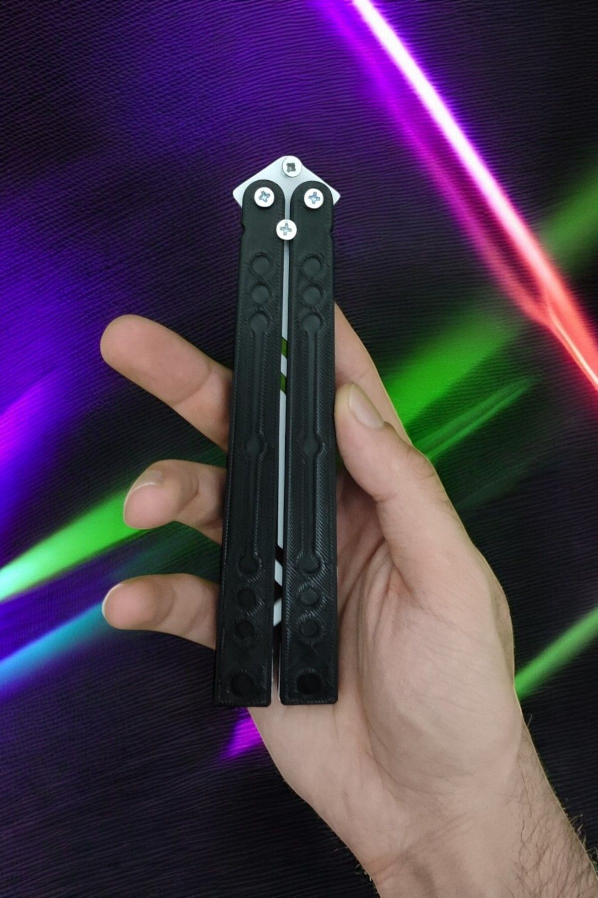 Kelebek Antrenman Alıştırma Bıçağı – Plastik Butterfly Knife (Siyah ve Beyaz)