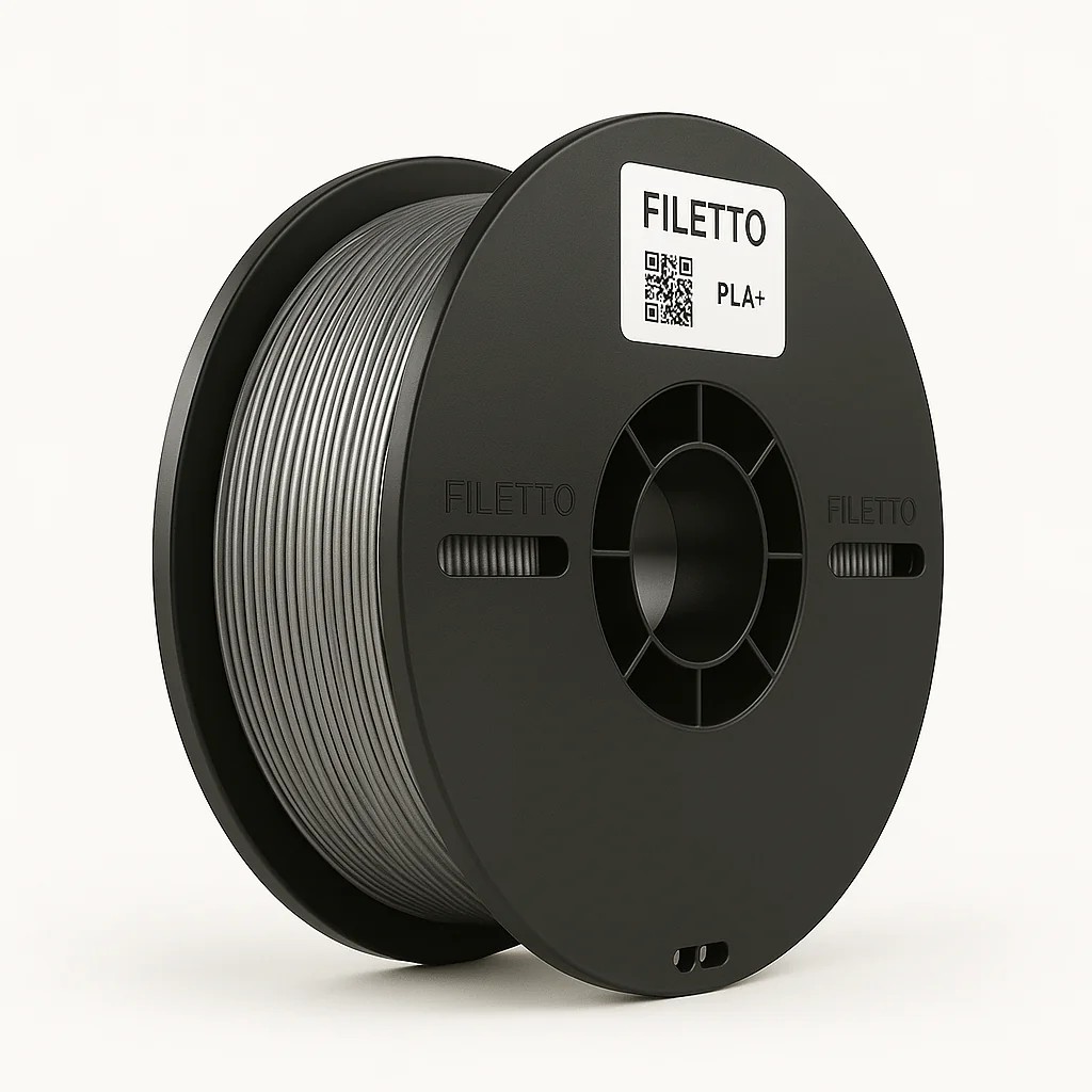 Filetto PLA+ 1.75mm 1 KG 3D Yazıcı Filamenti - AMS Uyumlu - Gümüş Gri