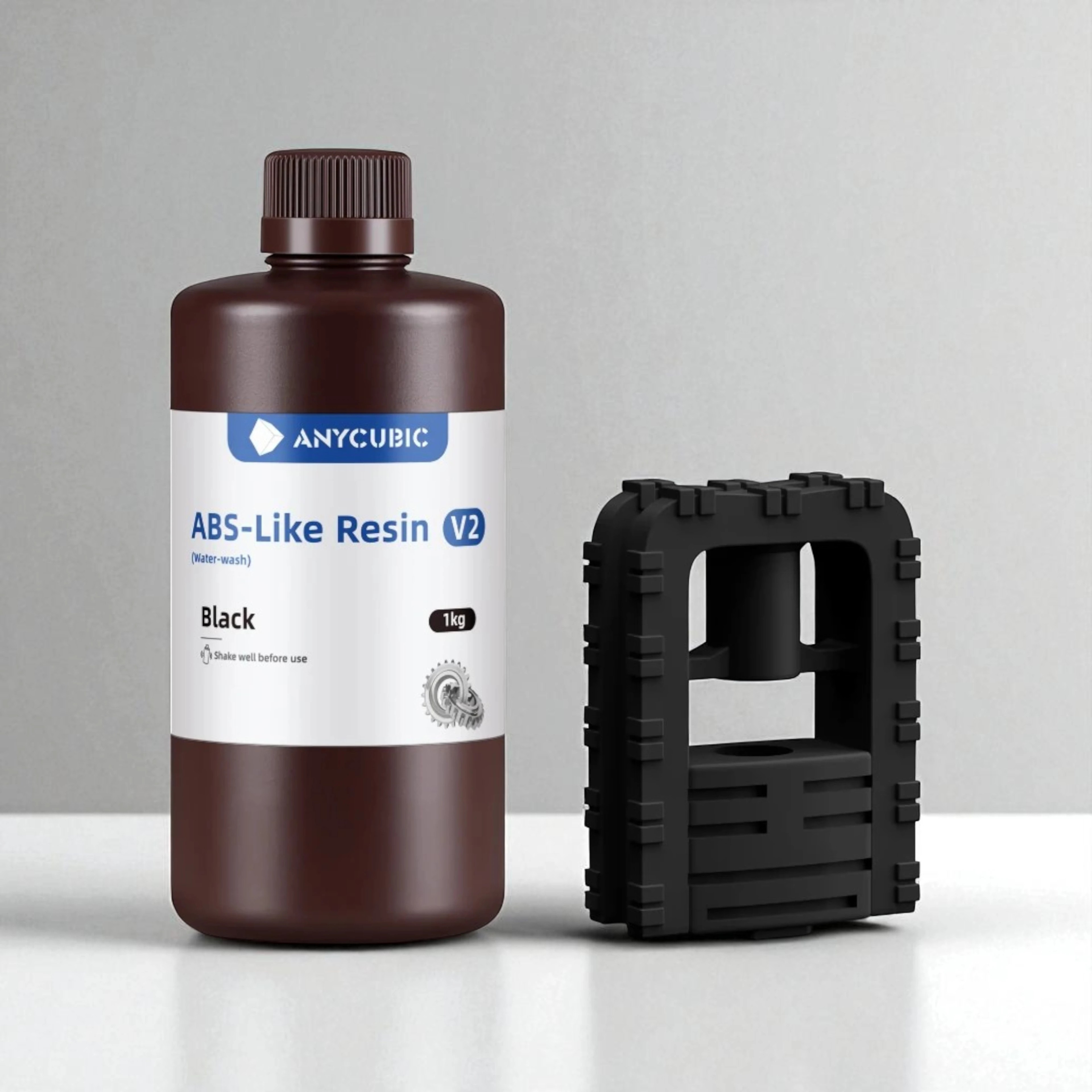 Anycubic ABS Like V2 Suda Yıkanabilir (Water Wash) Reçine 1 KG Yeni Seri - Siyah