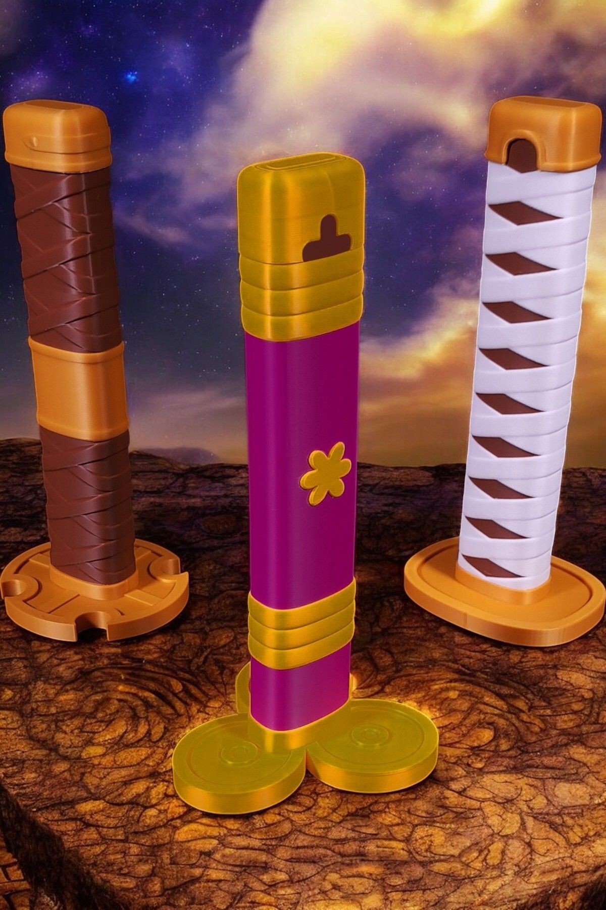 Zoro Üçlü Katlanır Katana Set - One Piece (3 ADET KATANA)