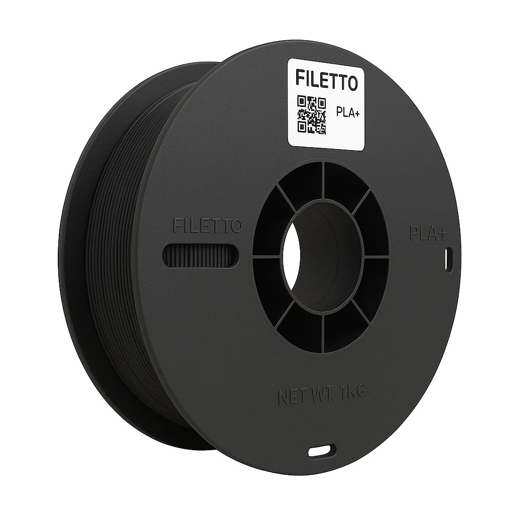 Filetto PLA+ 1.75mm 1 KG 3D Yazıcı Filamenti - AMS Uyumlu - Siyah