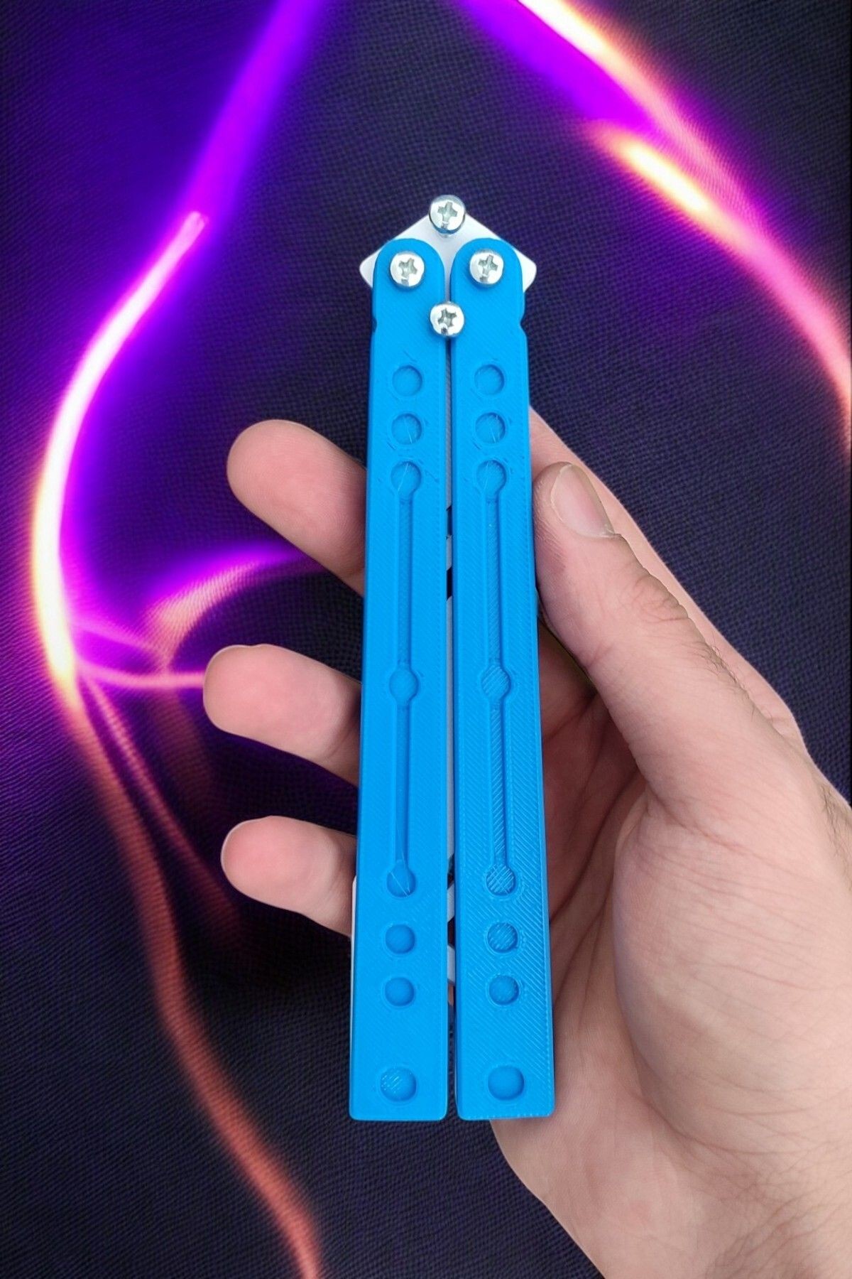 Kelebek Antrenman Alıştırma Bıçağı – Plastik Butterfly Knife (Mavi ve Beyaz)