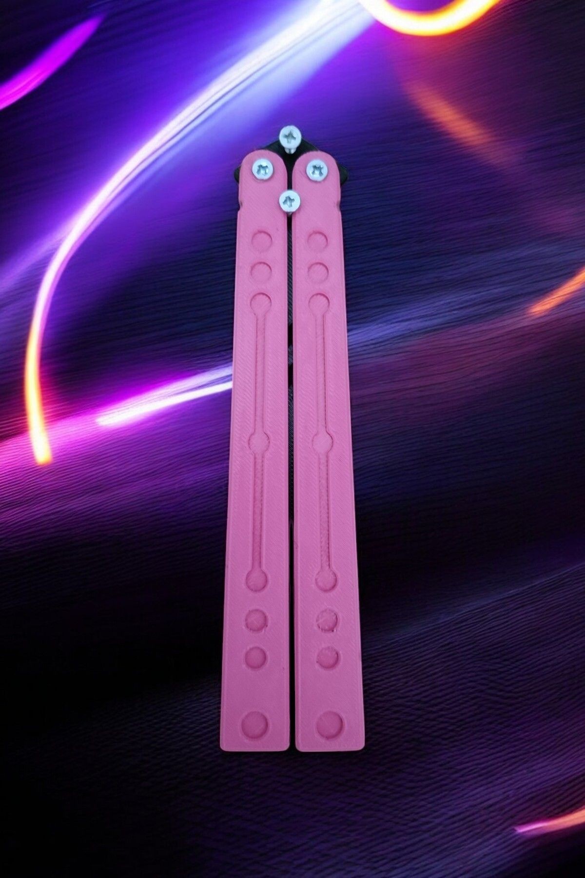 Kelebek Antrenman Alıştırma Bıçağı – Plastik Butterfly Knife (Pembe ve Siyah)