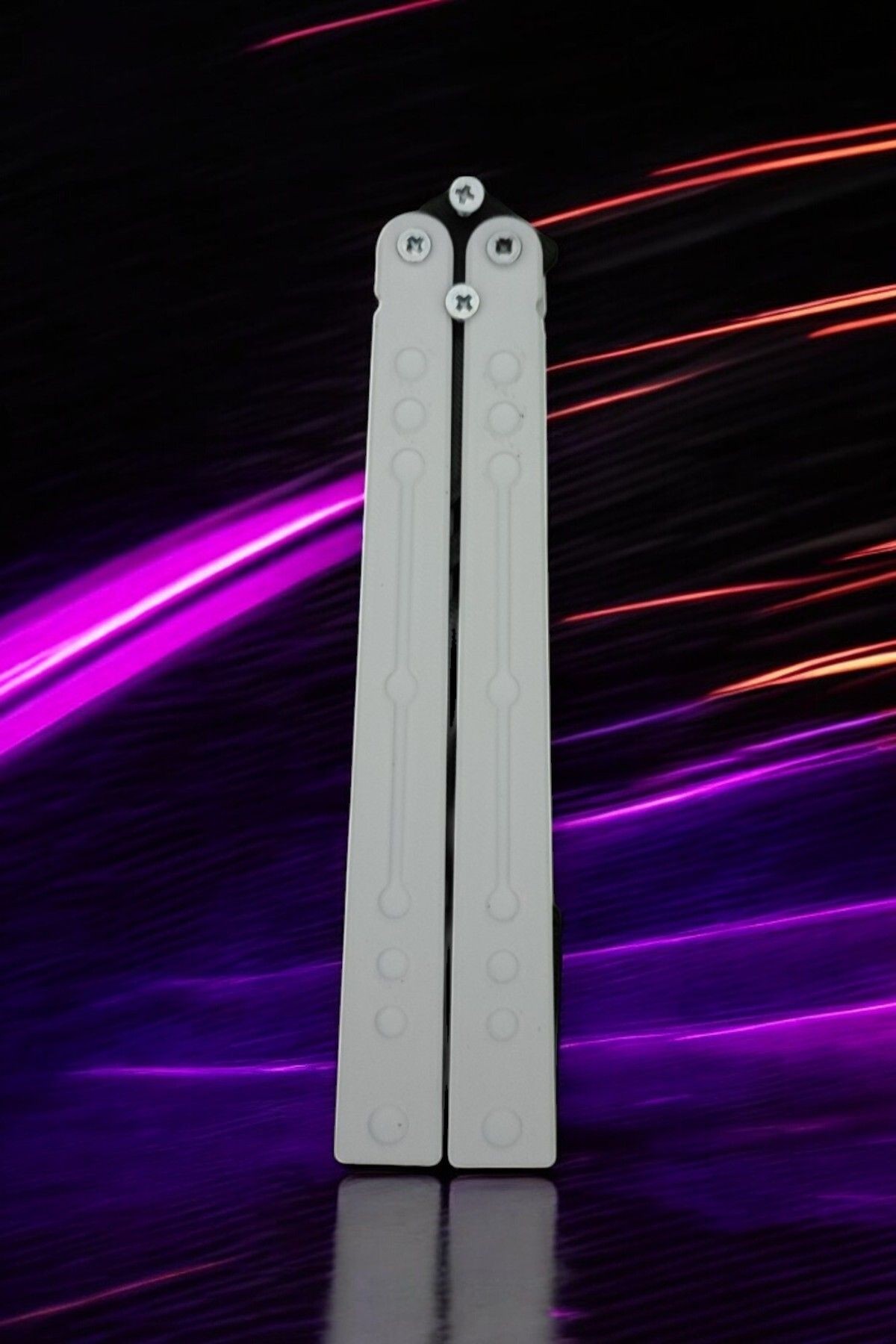 Kelebek Antrenman Alıştırma Bıçağı – Plastik Butterfly Knife (Beyaz ve Siyah)