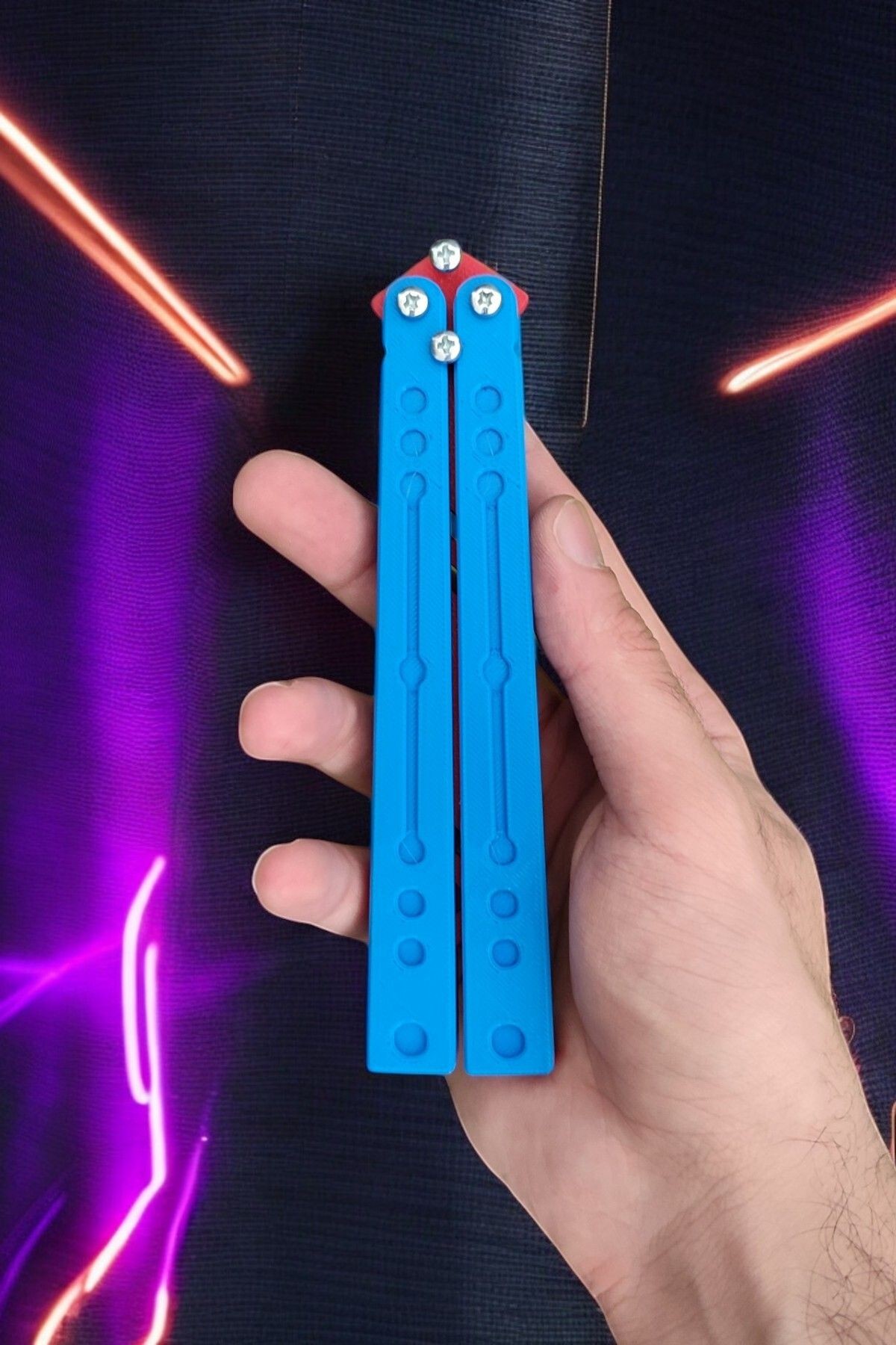 Kelebek Antrenman Alıştırma Bıçağı – Plastik Butterfly Knife (Mavi ve Kırmızı)