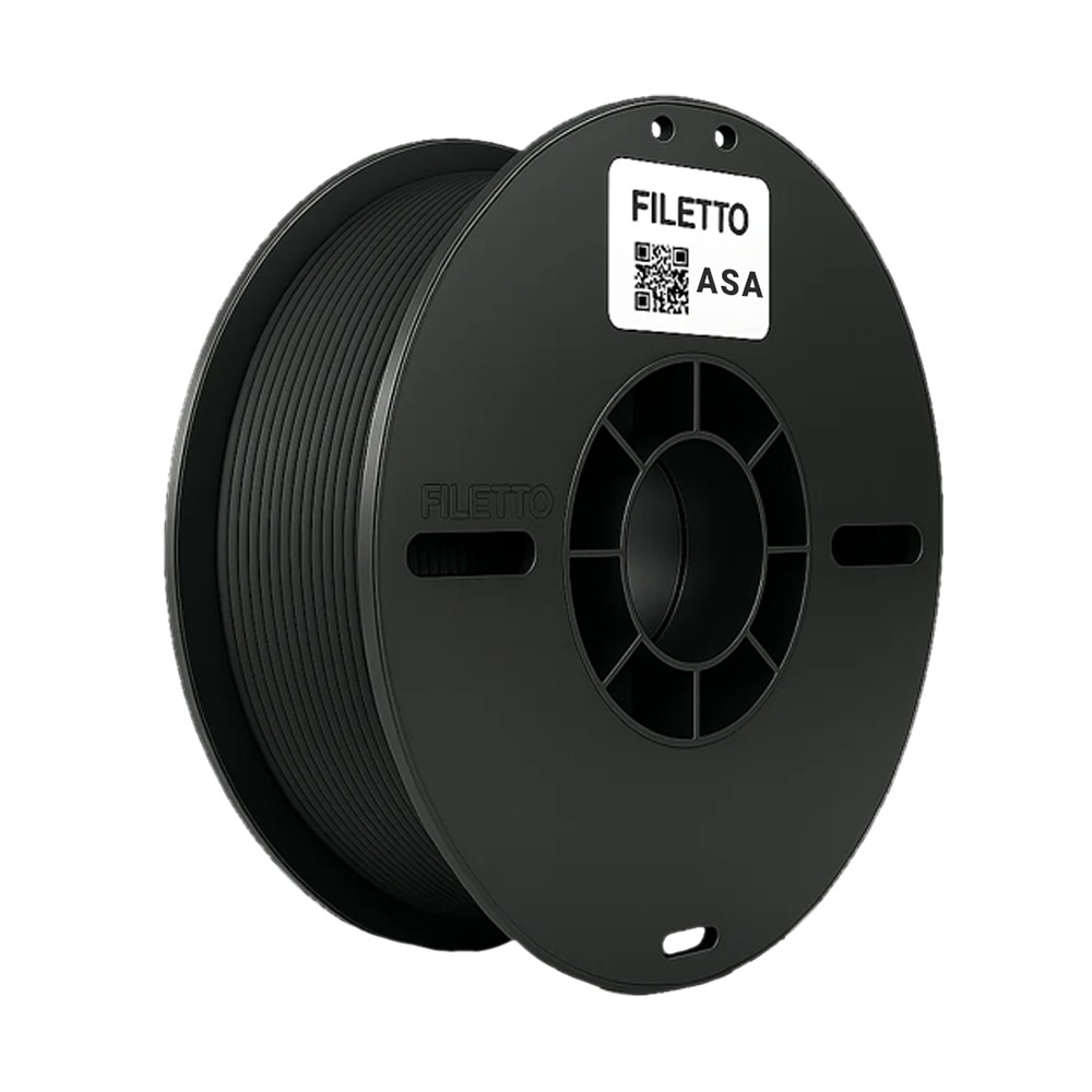 Filetto ASA Filament - 1.75mm 1 KG 3D Yazıcı Filamenti - AMS Uyumlu - Siyah