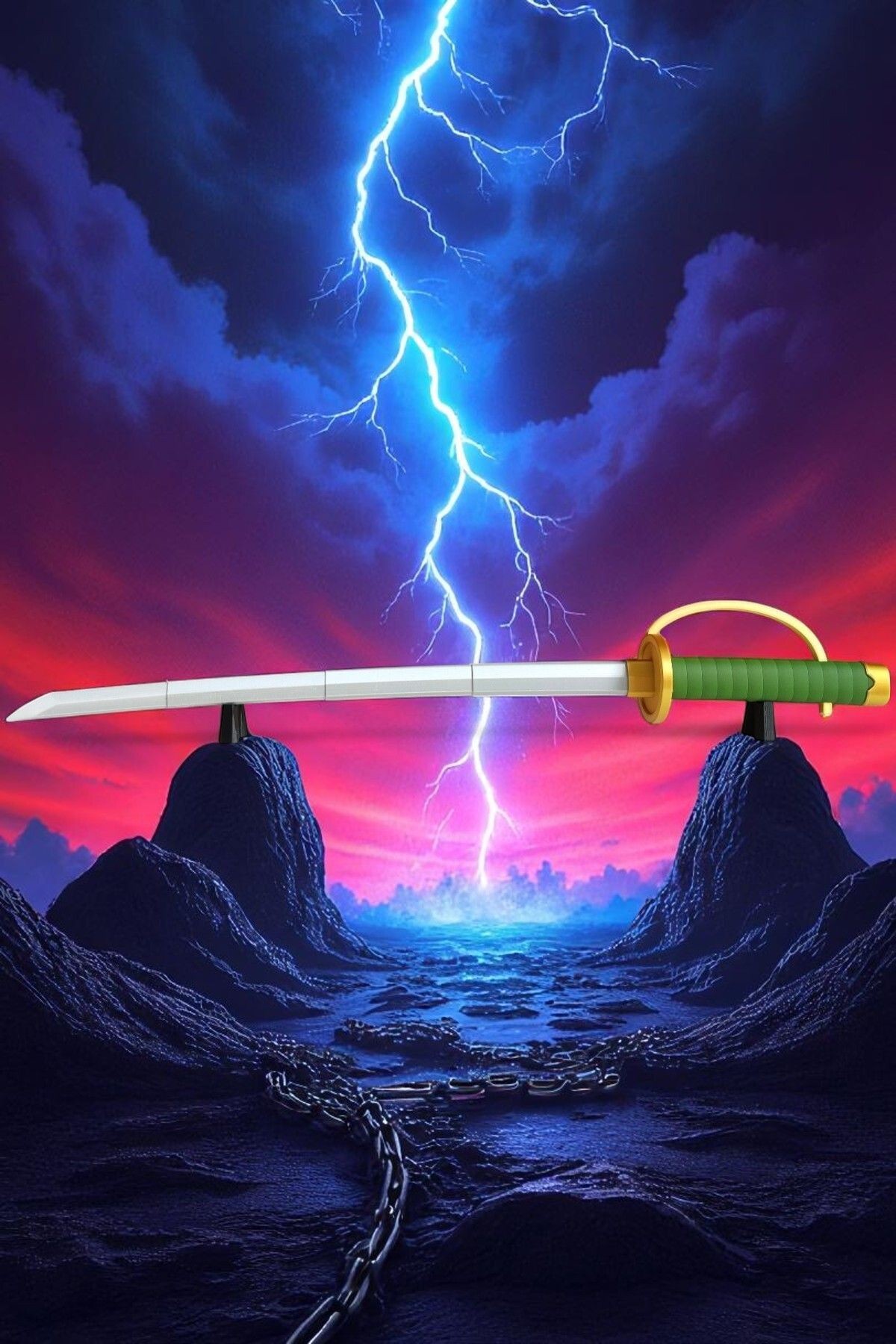 Gryphon Shanks Plastik Katana Dekor - One Piece (Açılır Kapanır)