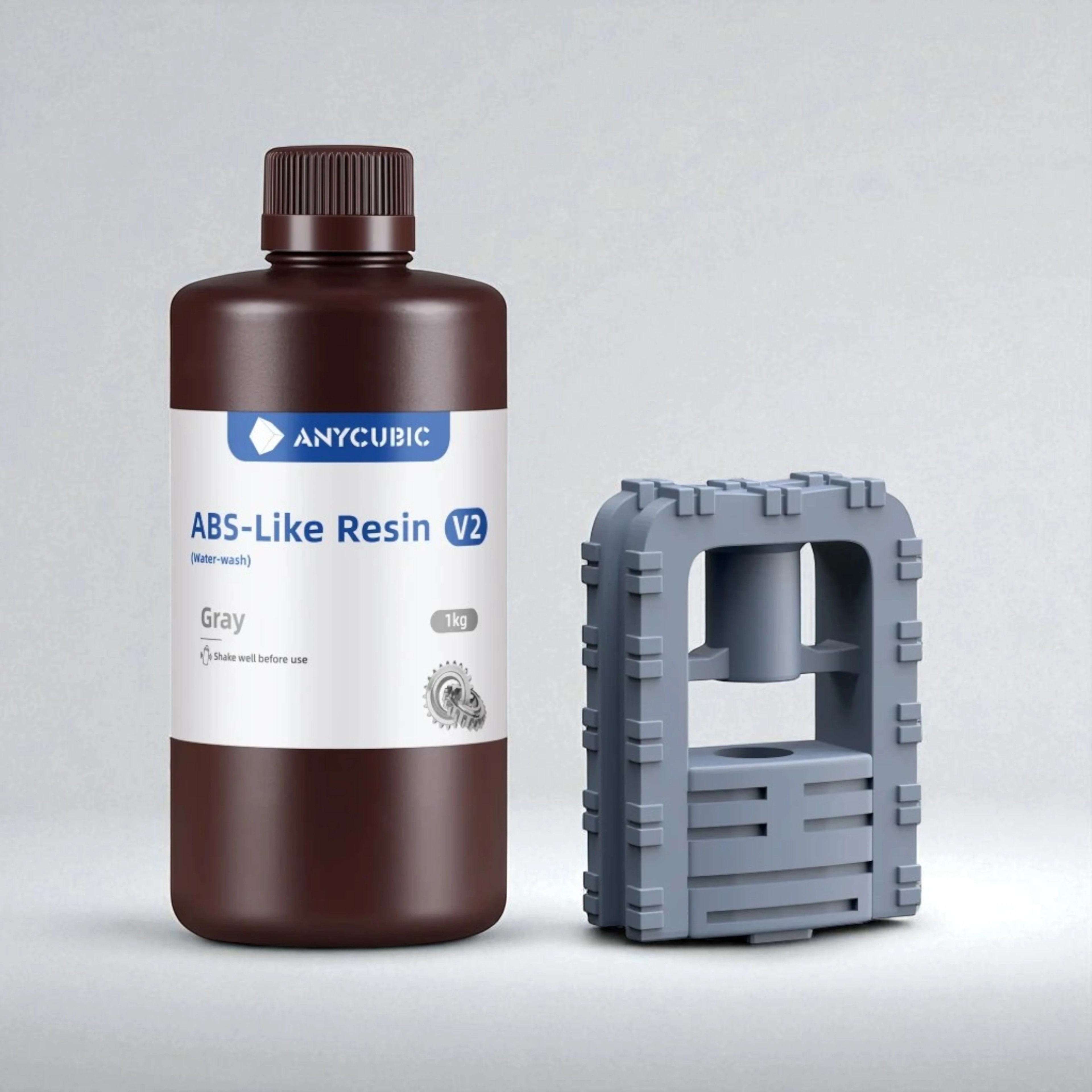 Anycubic ABS Like V2 Suda Yıkanabilir (Water Wash) Reçine 1 KG Yeni Seri - Gri