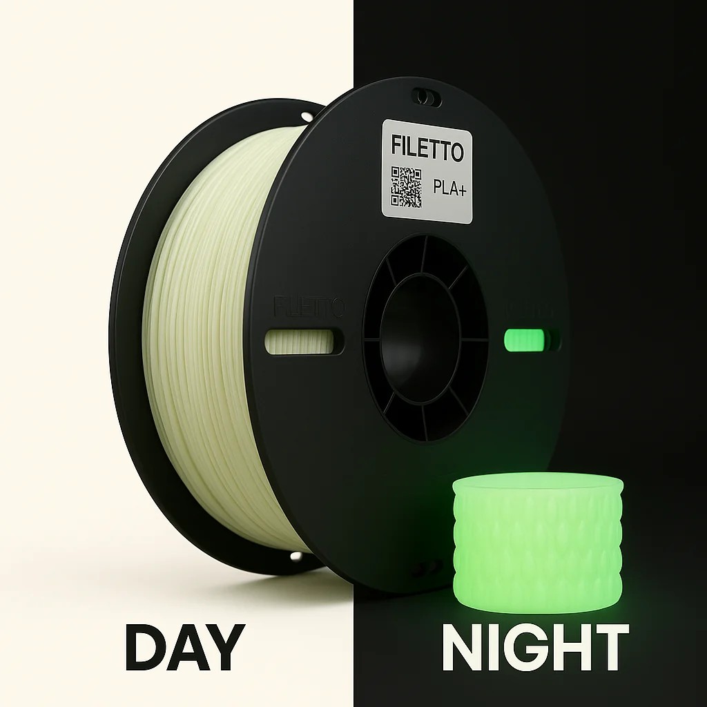 Filetto Glow PLA+ 1.75mm 1 KG 3D Yazıcı Filamenti - AMS Uyumlu - Yeşil Glow