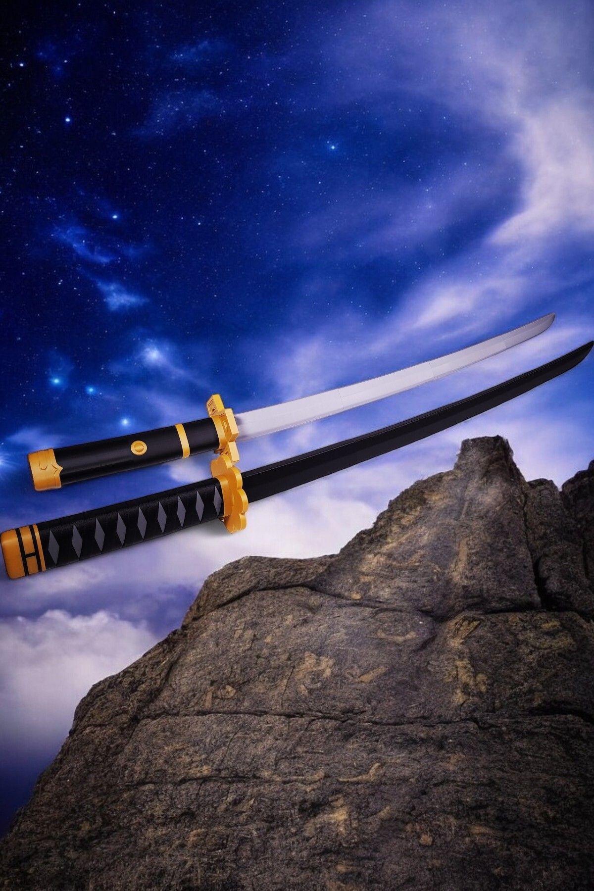 Zoro Ikili Katlanır Katana Set - One Piece (2 ADET KATANA)