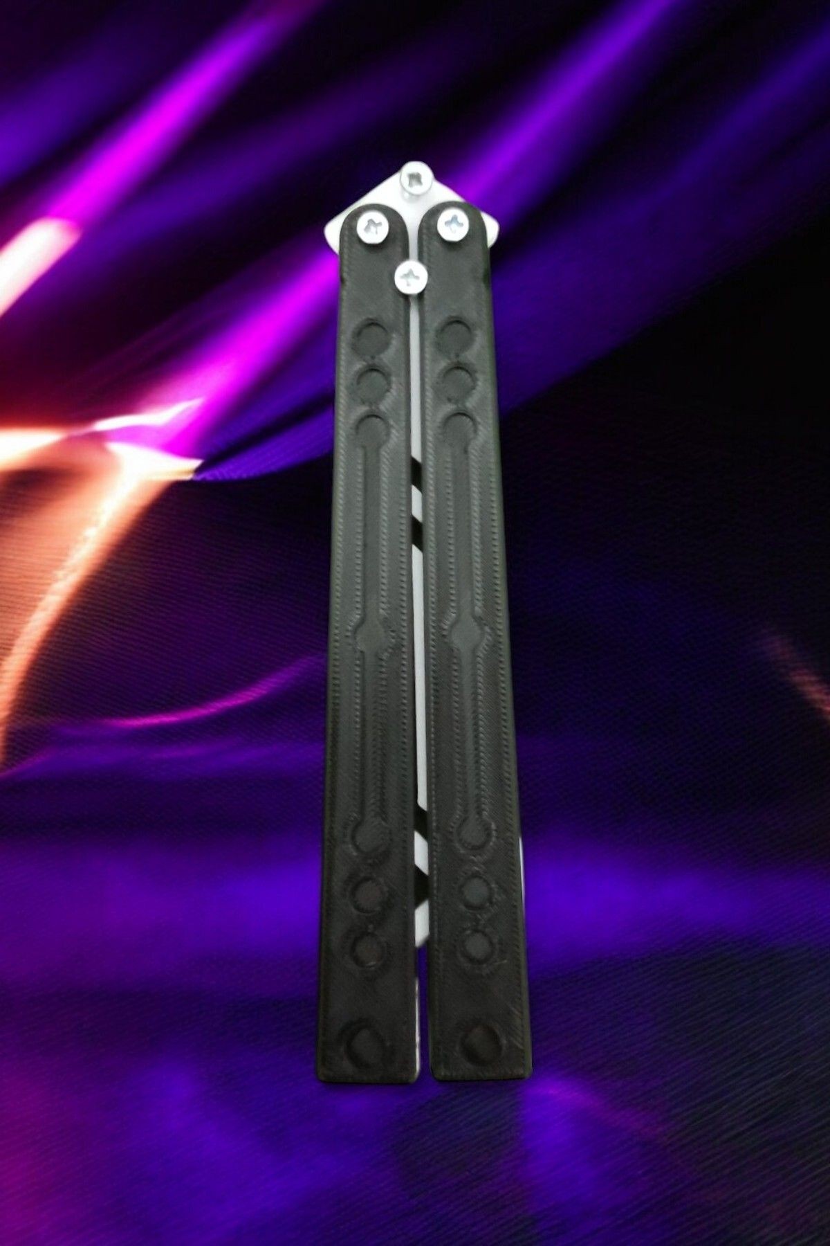 Kelebek Antrenman Alıştırma Bıçağı – Plastik Butterfly Knife (Siyah ve Beyaz)