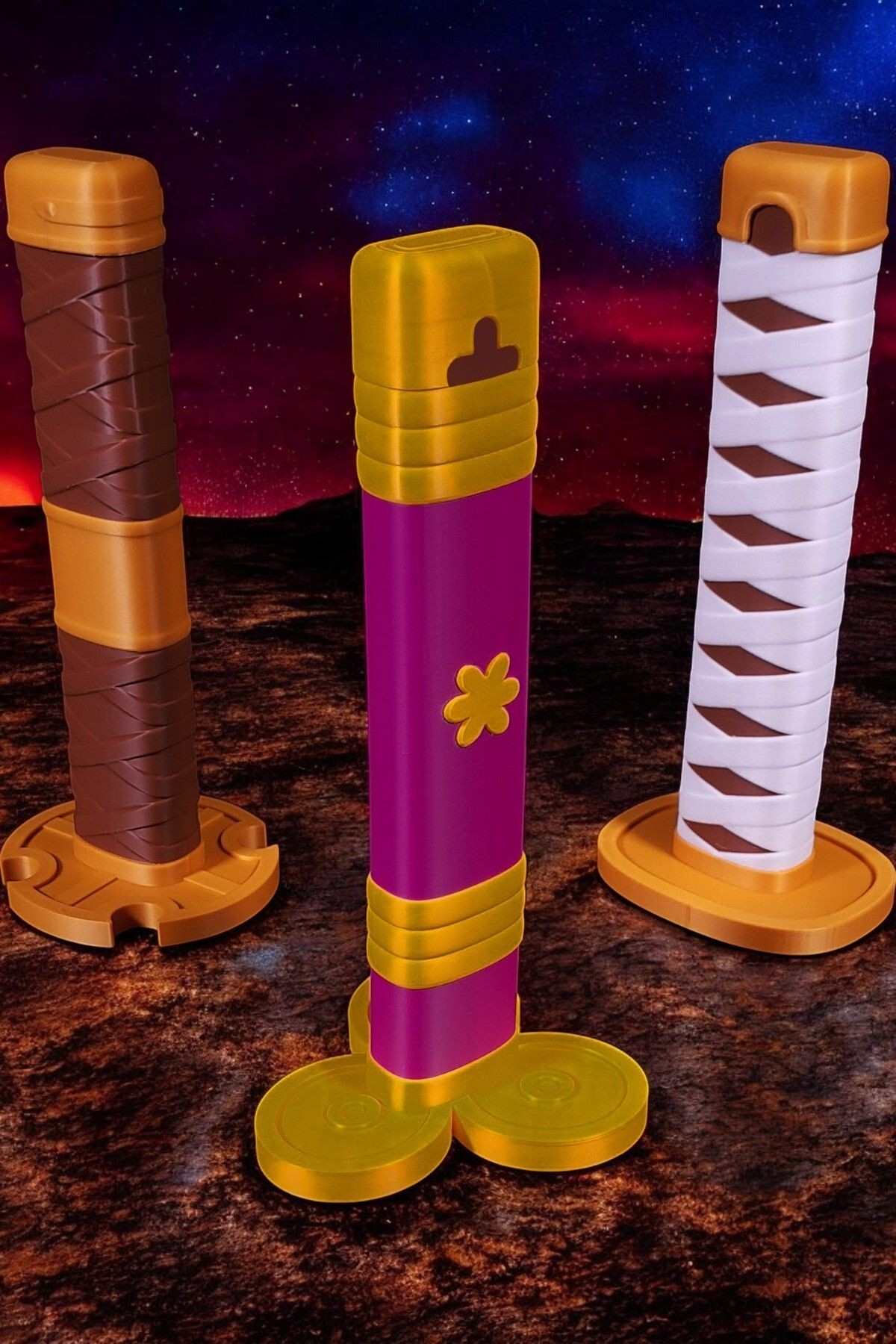 Zoro Üçlü Katlanır Katana Set - One Piece (3 ADET KATANA)