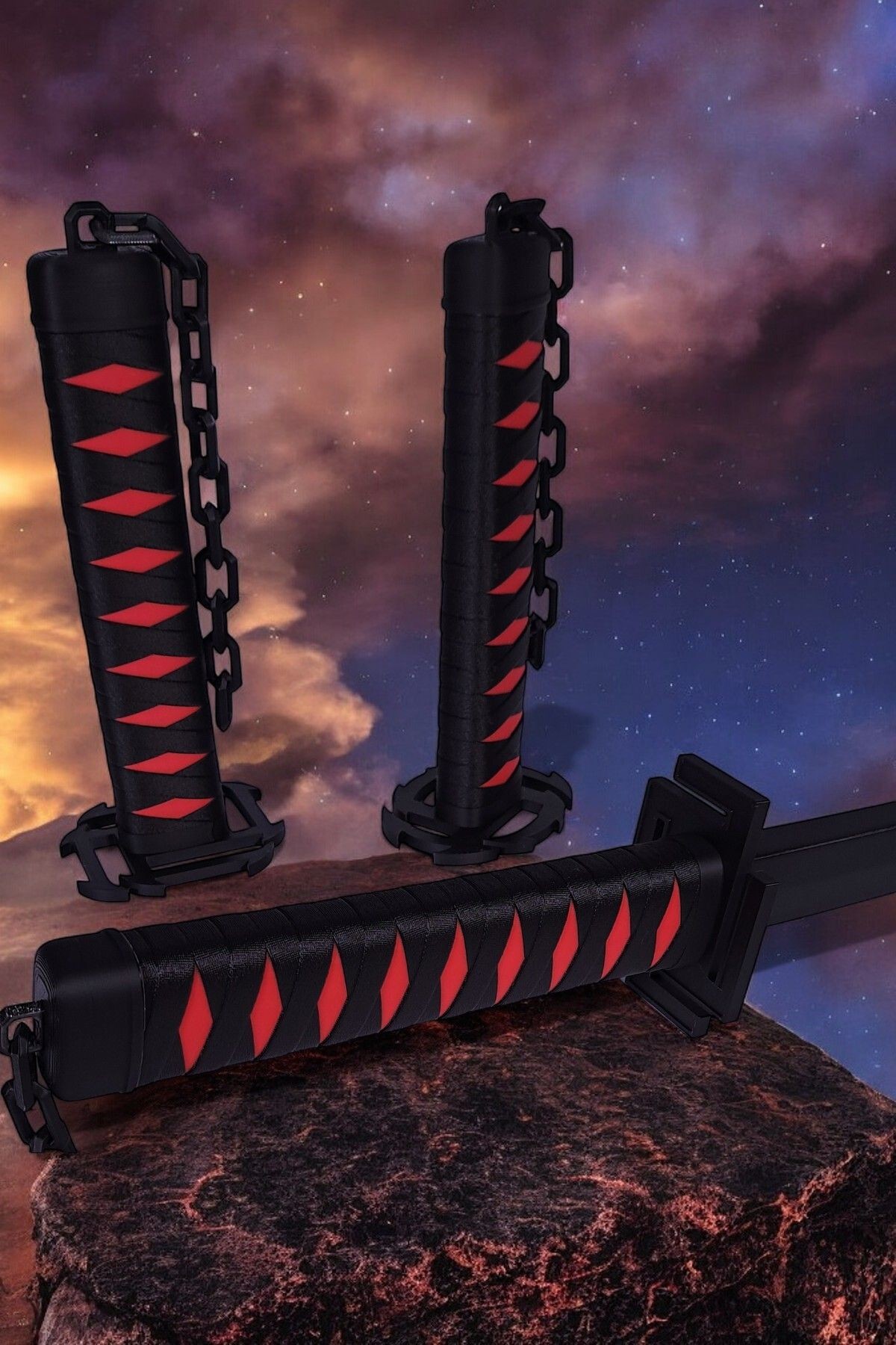 Ichigo Kurosaki Katana 3'lü Set - Bleach