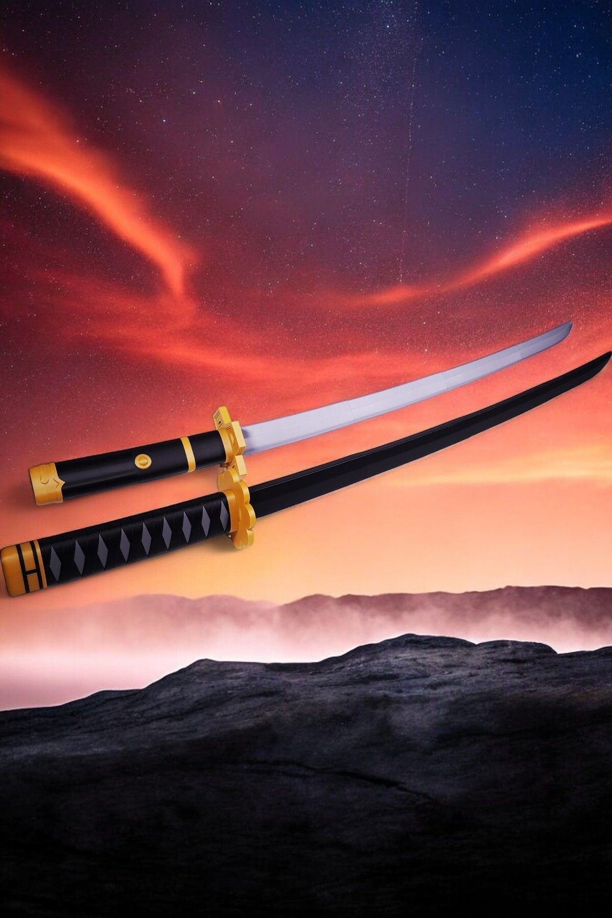 Zoro Ikili Katlanır Katana Set - One Piece (2 ADET KATANA)