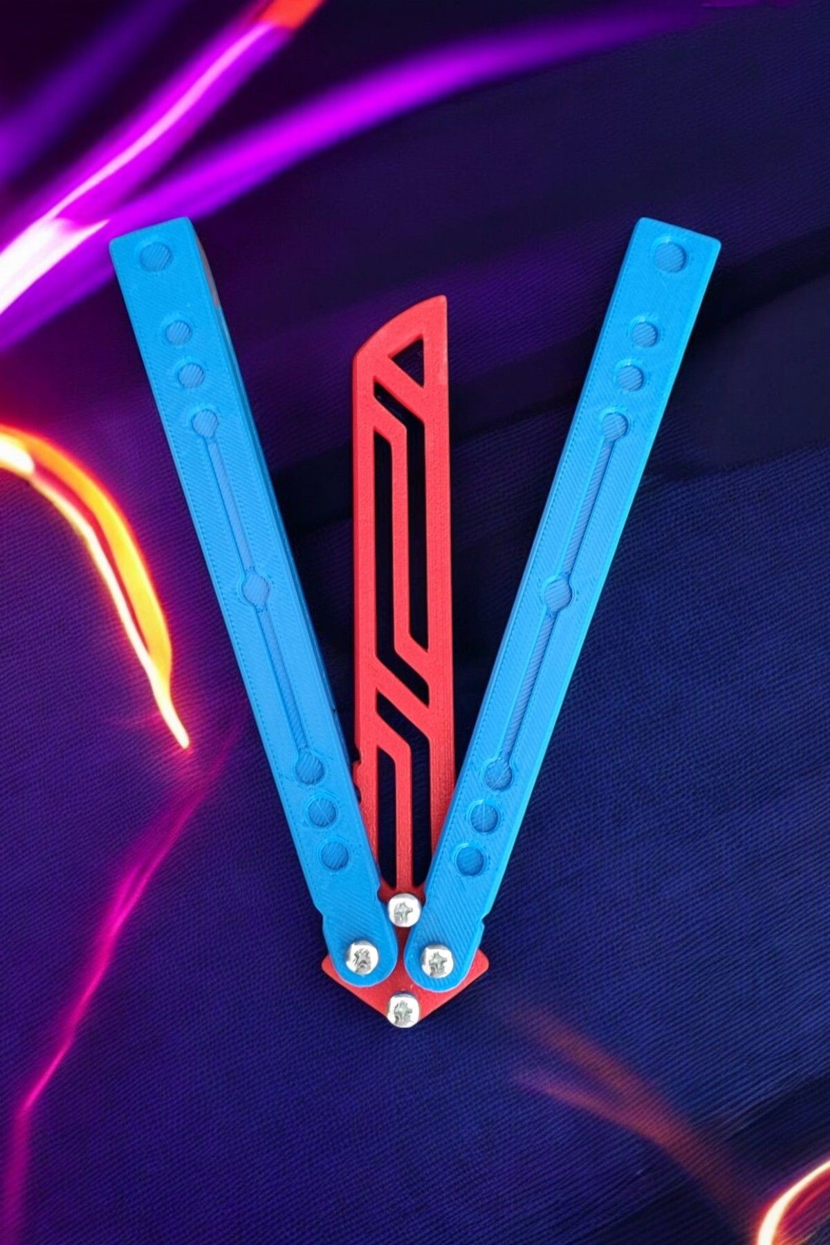 Kelebek Antrenman Alıştırma Bıçağı – Plastik Butterfly Knife (Mavi ve Kırmızı)