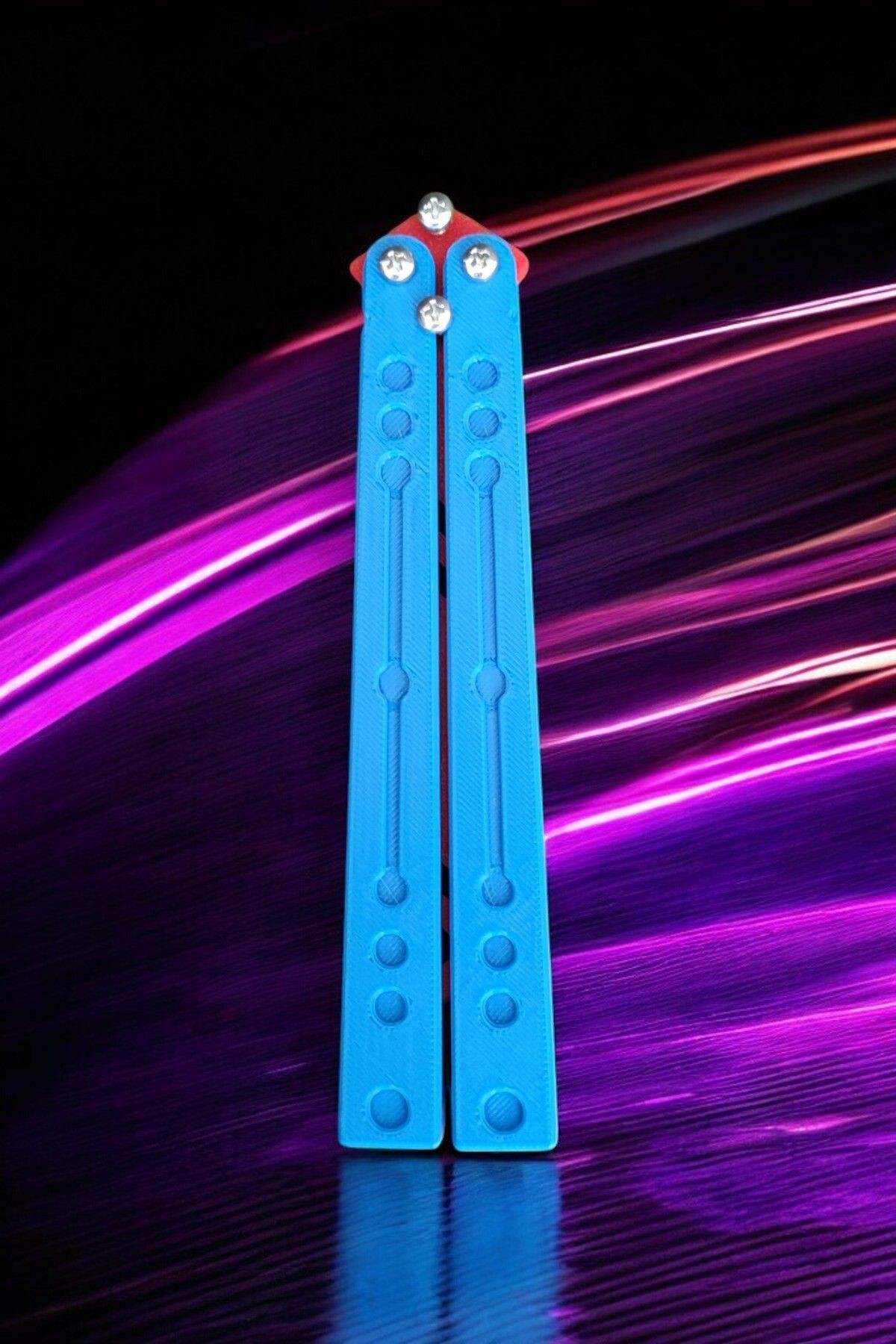 Kelebek Antrenman Alıştırma Bıçağı – Plastik Butterfly Knife (Mavi ve Kırmızı)