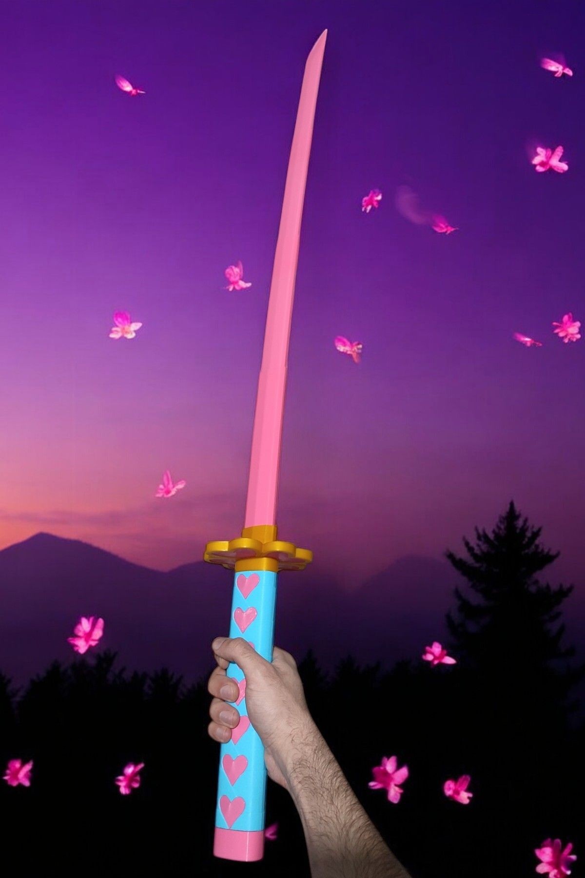Mitsuri Kanroji Katana - Demon Slayer (Açılır Kapanır)