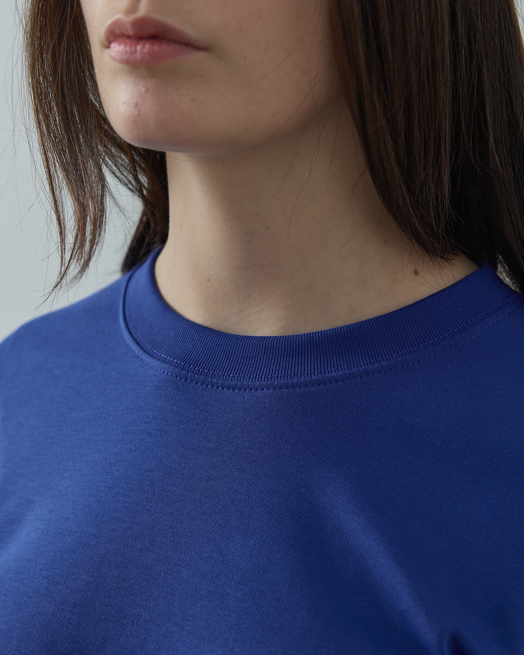 Elen Uzun Kol Tişört - Saks Mavi