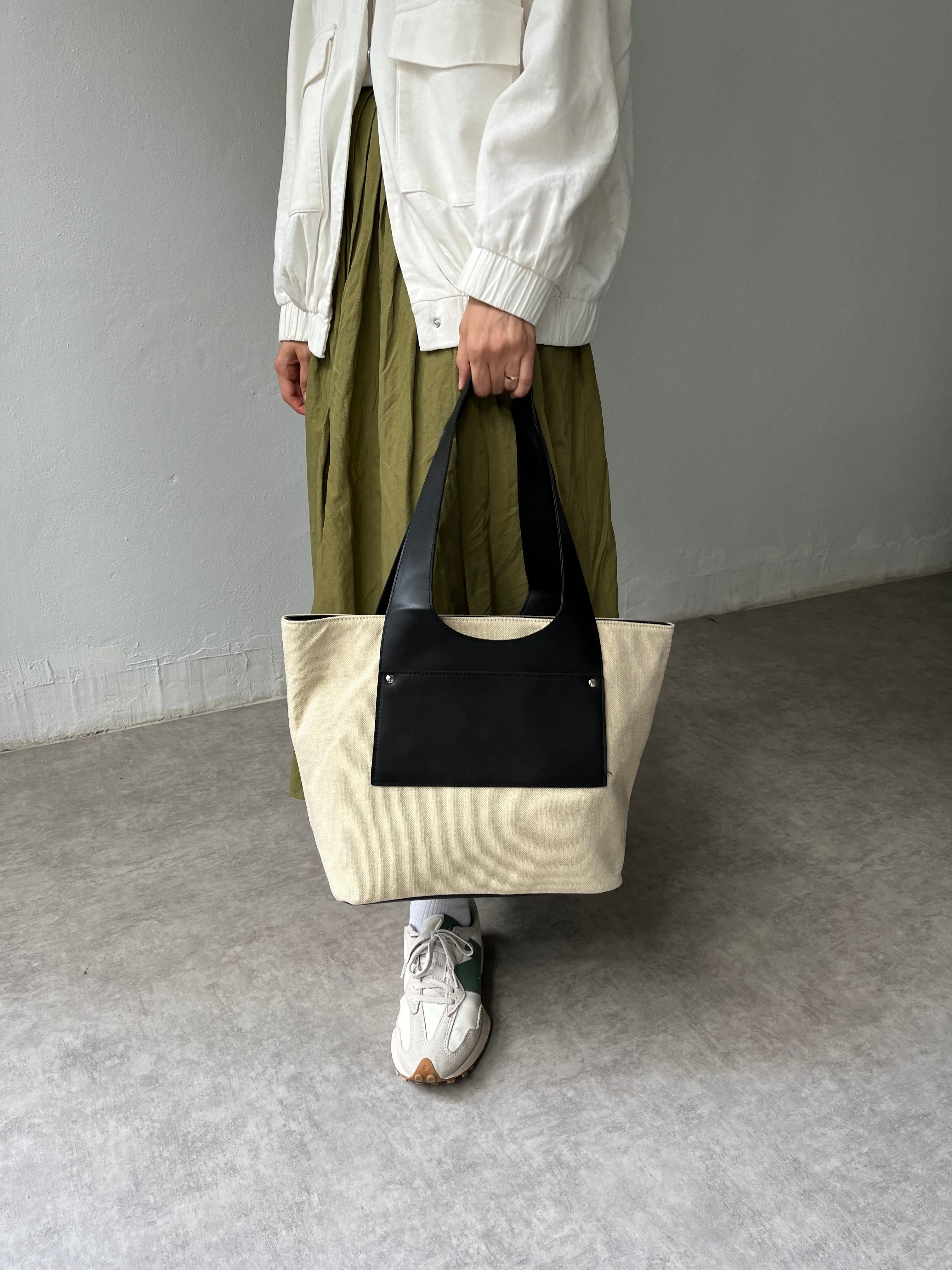 Tofu Bag Büyük Canvas Çanta - siyah