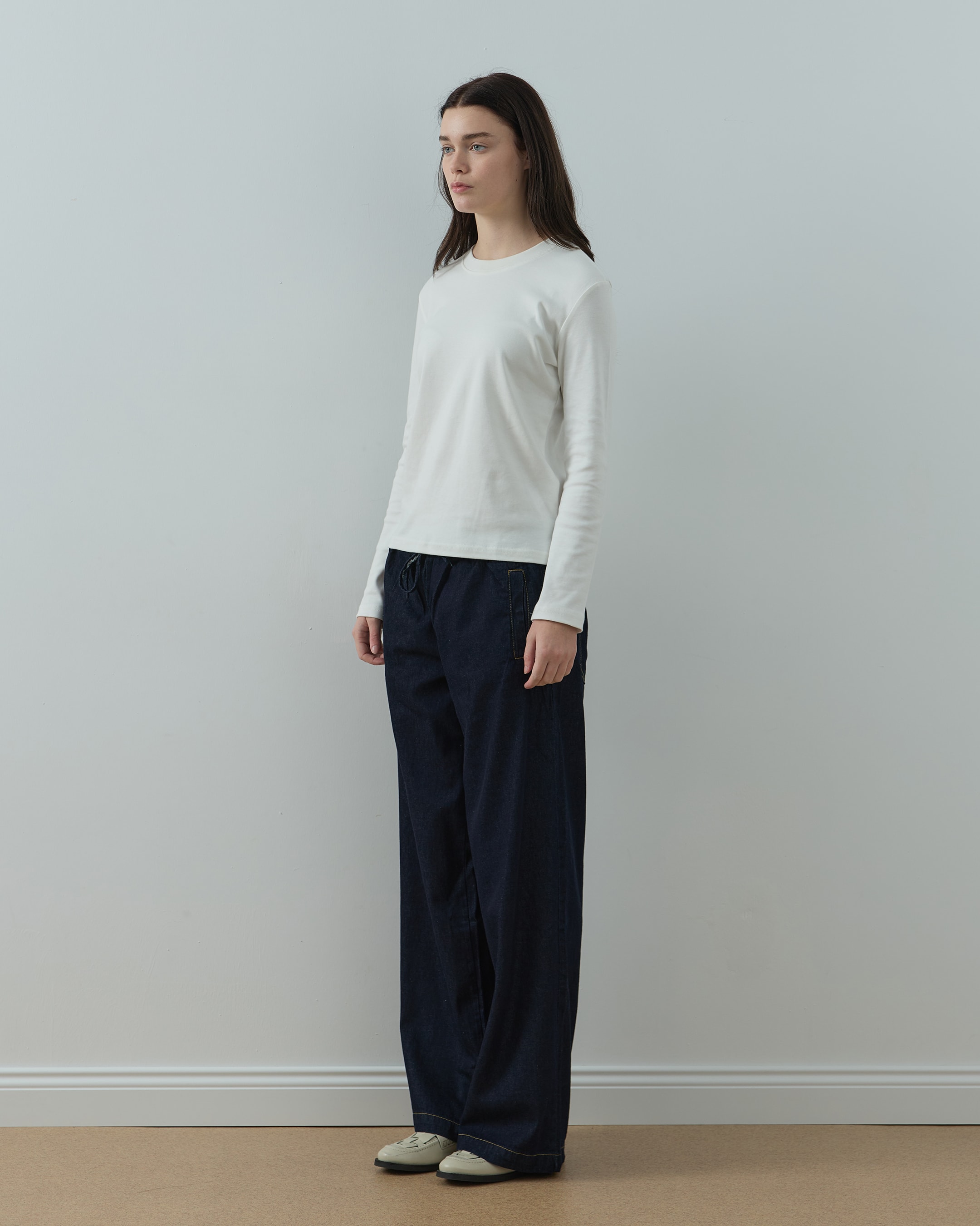 Elen Uzun Kol Tişört - Beyaz