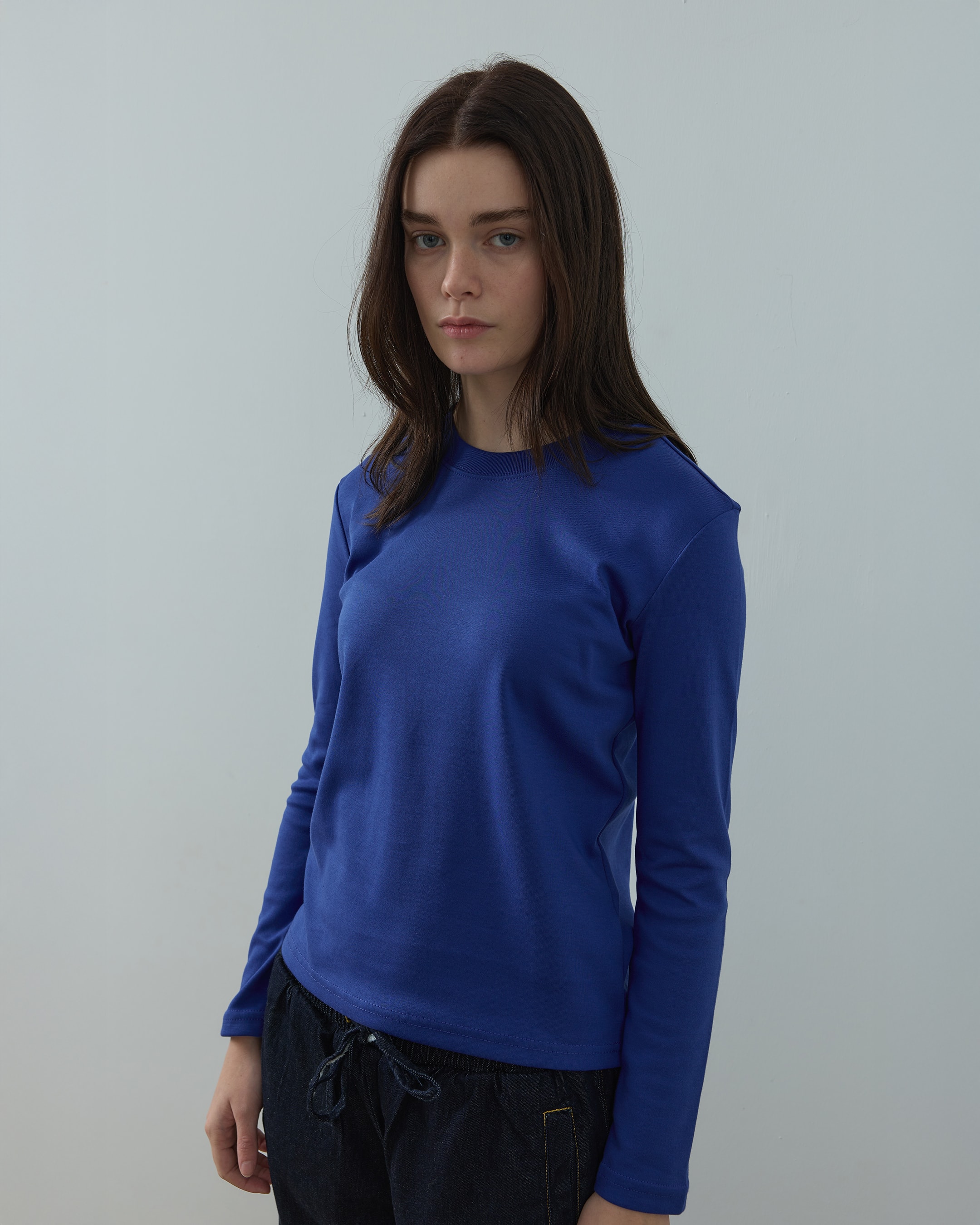 Elen Uzun Kol Tişört - Saks Mavi