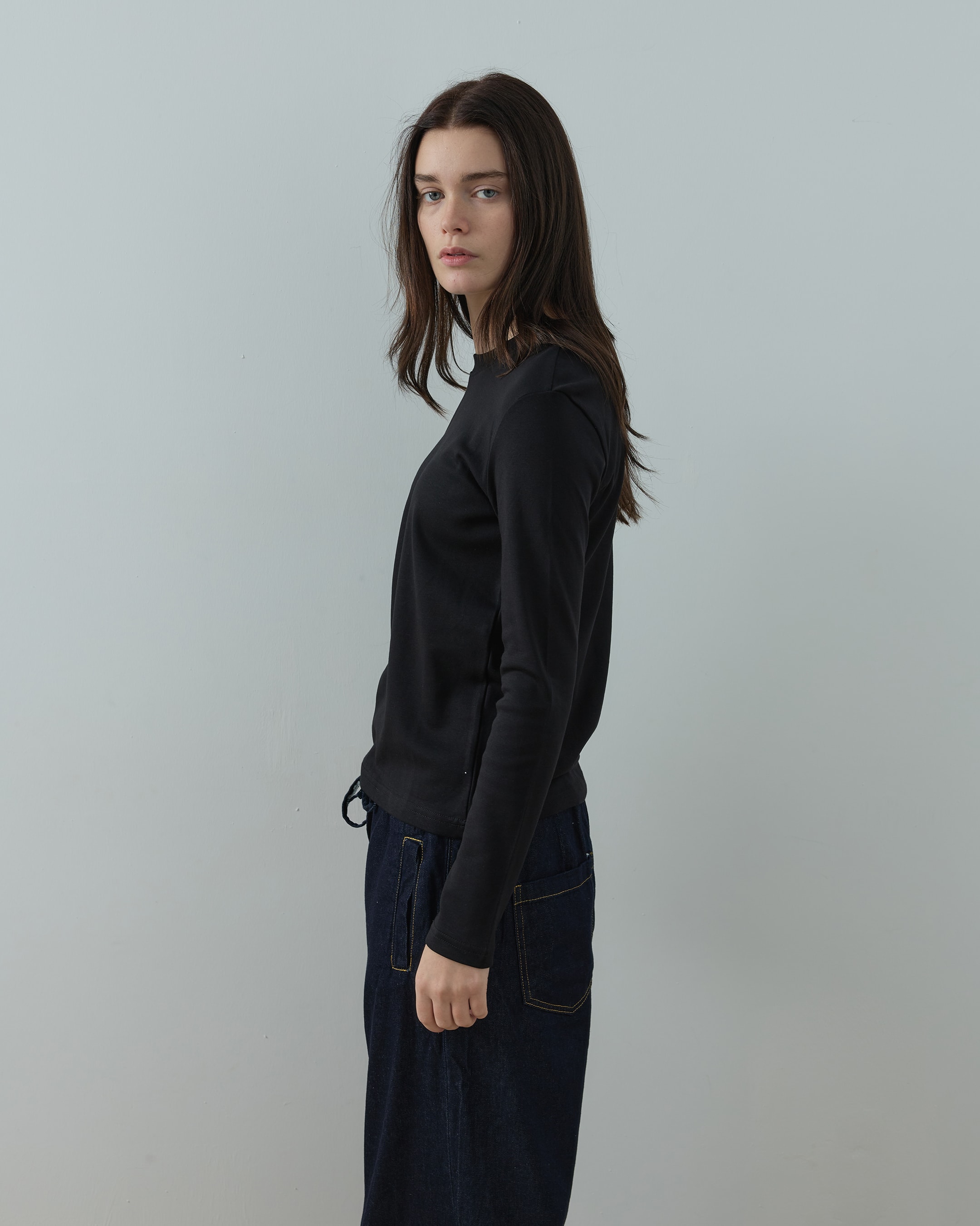 Elen Uzun Kol Tişört - Siyah