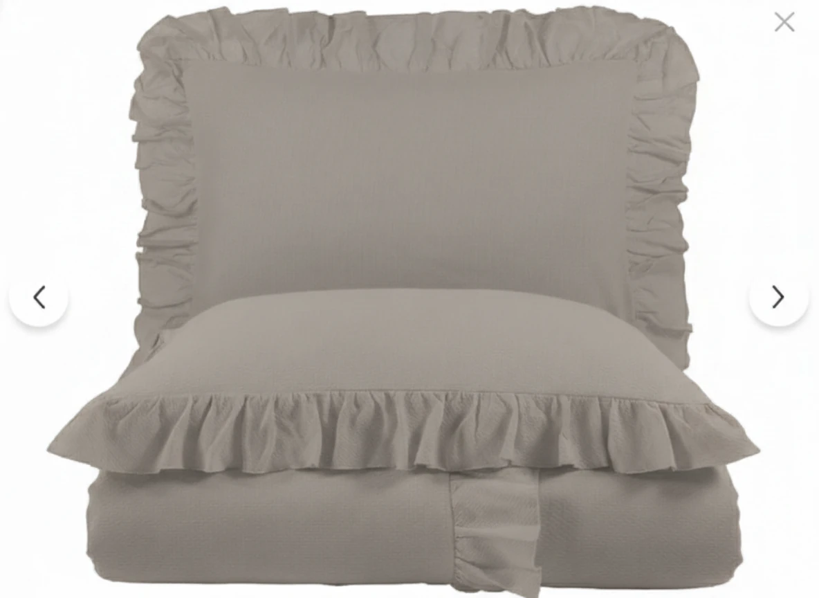 %100 Doğal Pamuk Çift Kişilik Fırfırlı Nevresim Seti 200x220 cm