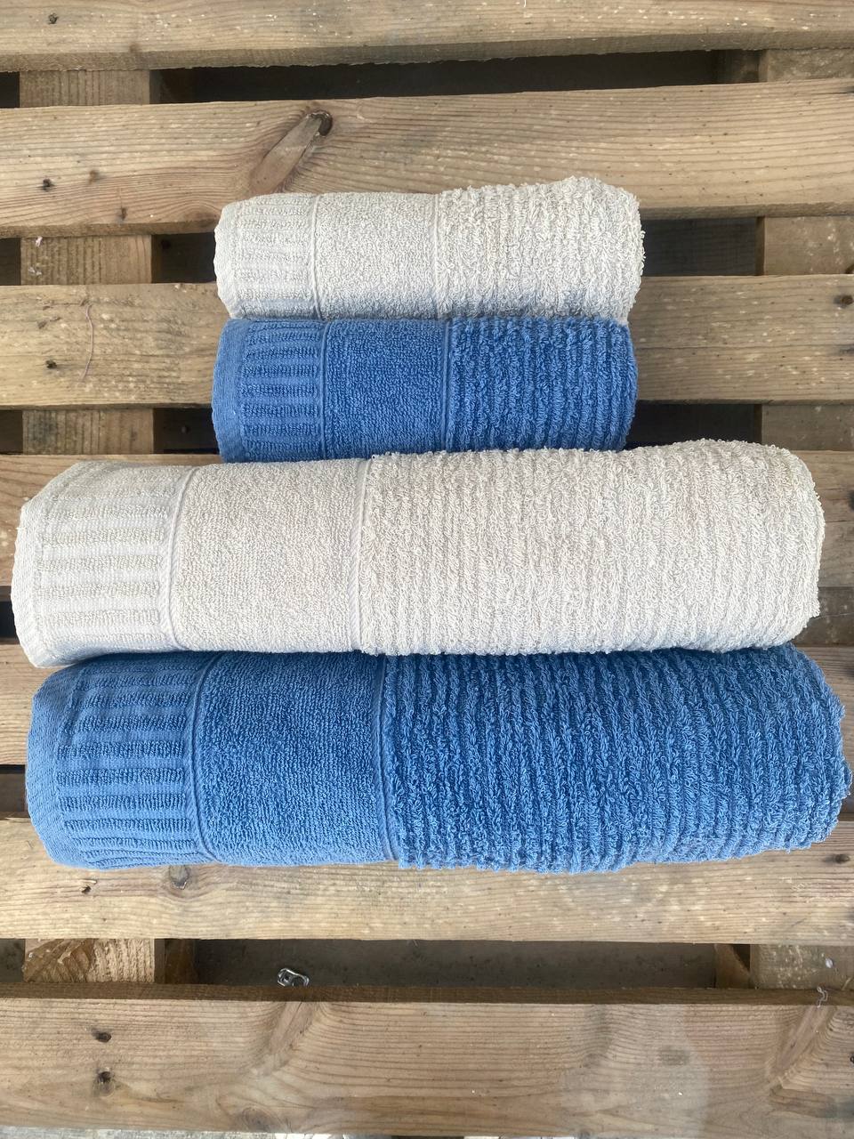 %100 Pamuk 4 Parça Battal Boy Hamam Seti ( 2 Adet 90*150 cm-2 Adet 50*90 cm)