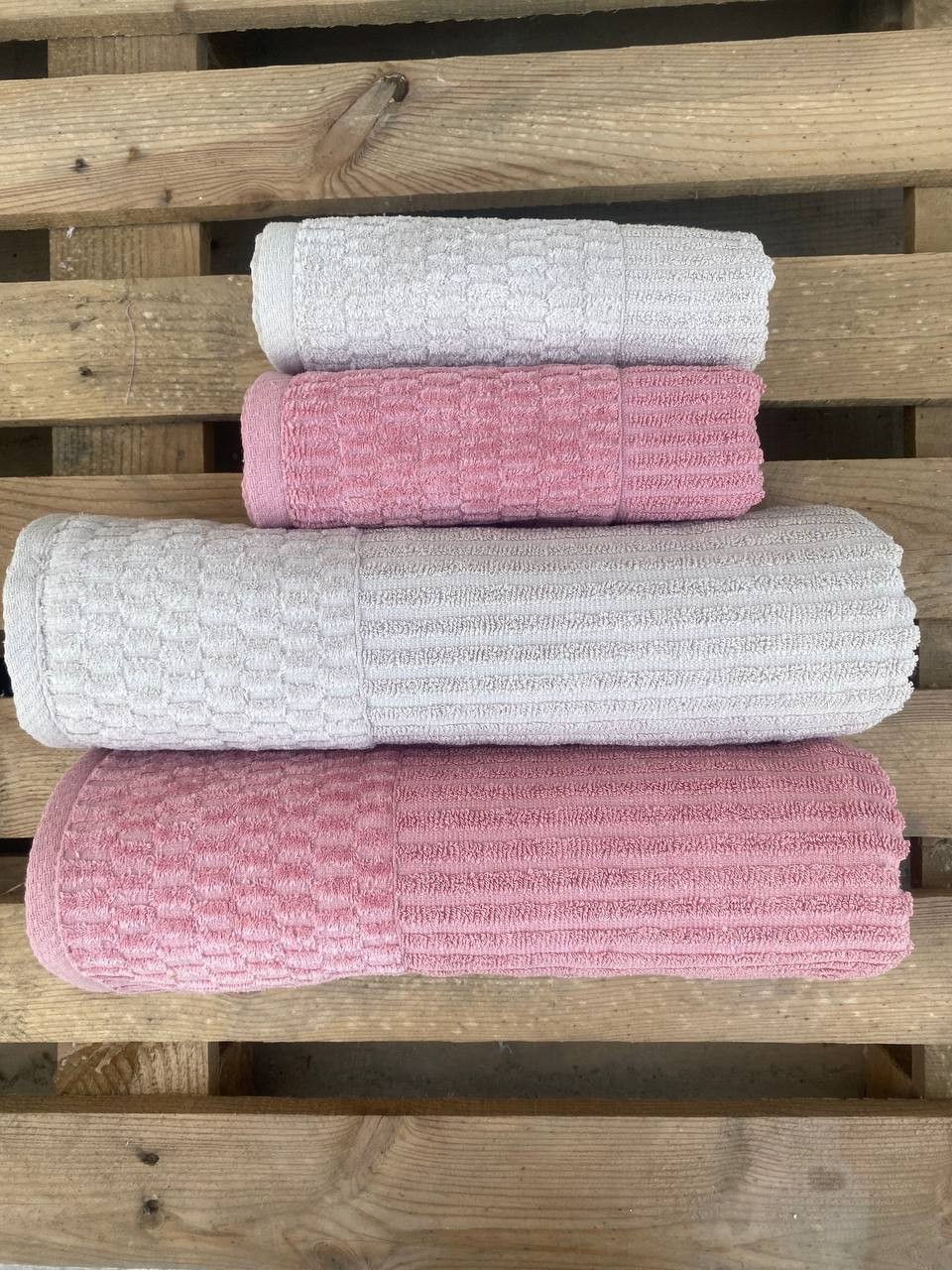 %100 Pamuk 4 Parça Battal Boy Hamam Seti ( 2 Adet 90*150 cm-2 Adet 50*90 cm)