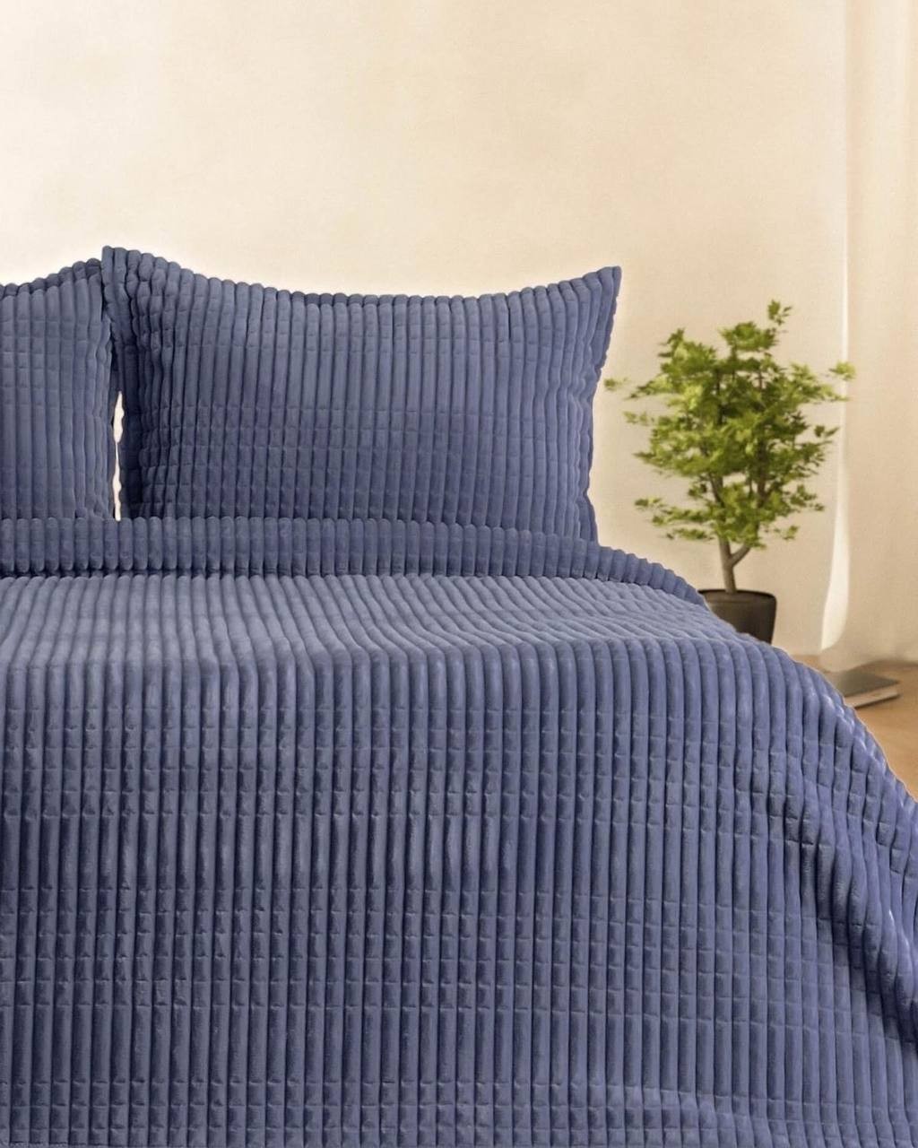 Merinos Modern Line Çift Kişilik Battaniye Seti Lacivert