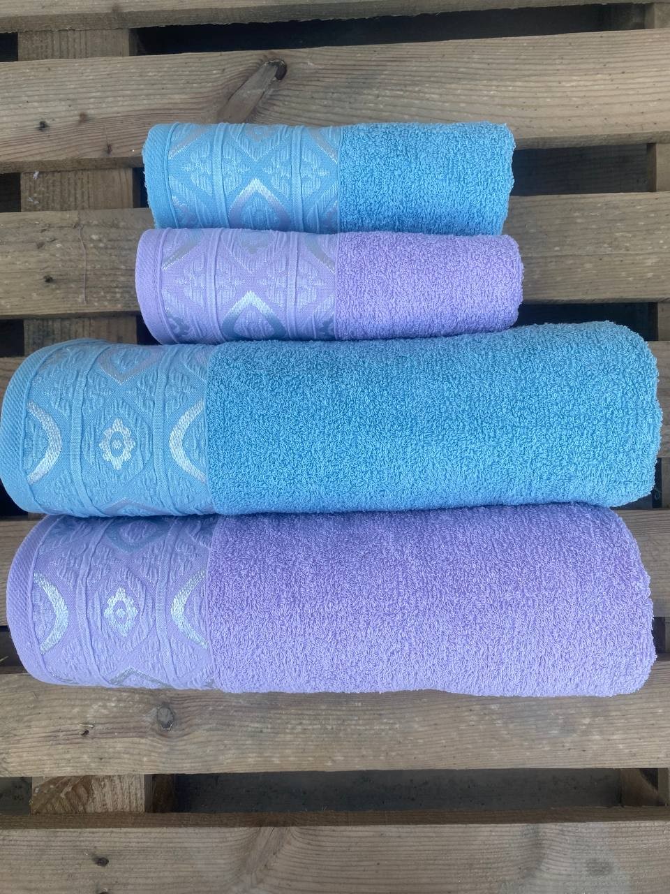 %100 Pamuk 4 Parça Battal Boy Hamam Seti ( 2 Adet 90*150 cm-2 Adet 50*90 cm)