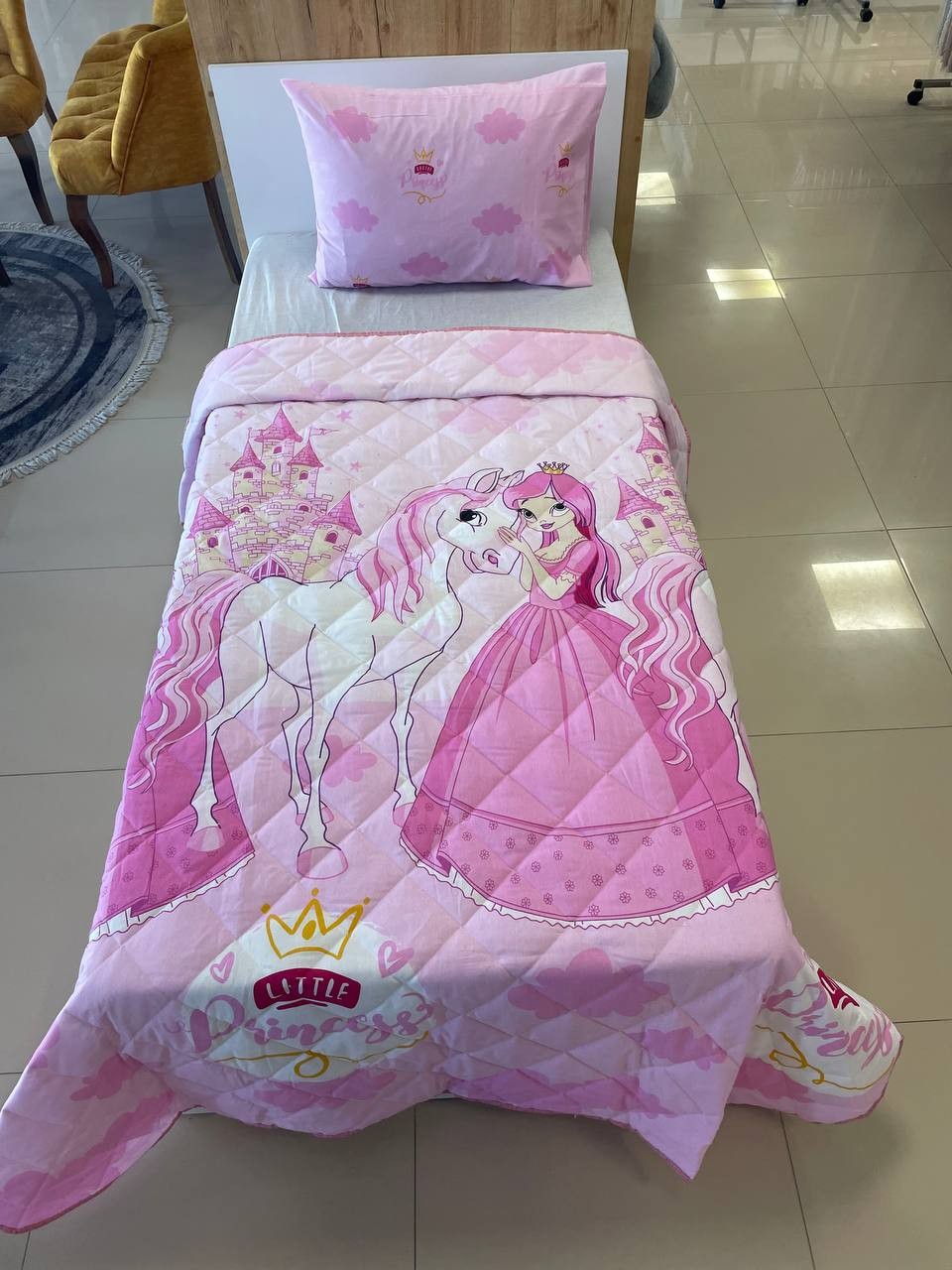 Modern Tarz Tek Kişilik Pamuklu Genç Yatak Örtüsü - Genç Serisi  - PRENSES PEMBE