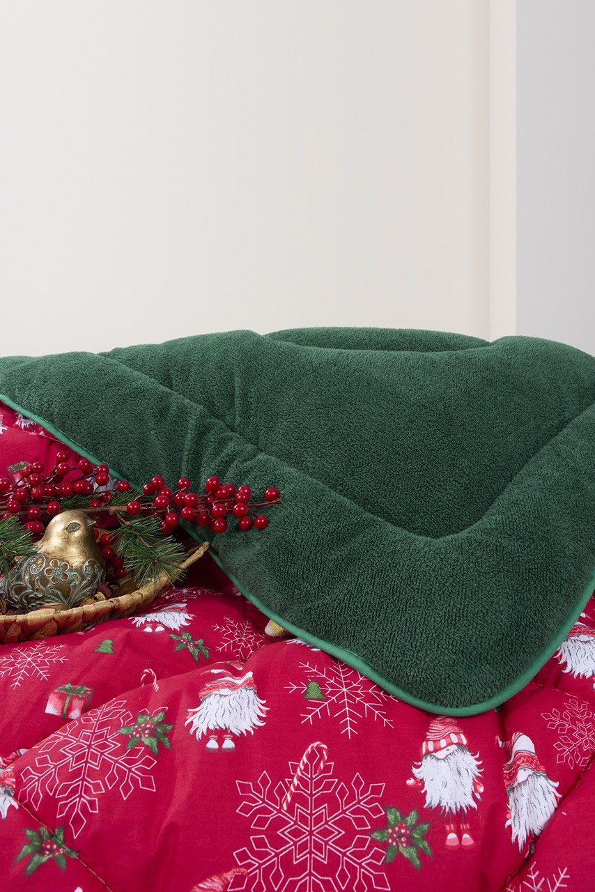 Çift Kişilik %100 Pamuk Yılbaşı Temalı Welsoft Yorgan Noel Hediyelik Yorgan 195 X 215 cm